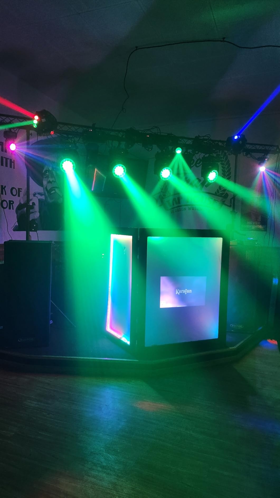 JCYWFLODY 19x15W Moving Head Light for Stage Lighting Effect, RGBW 4-in-1 LED Stage Light with Zoom Beam Wash, Auto Sound Activated DMX Control DJ Lights for Parties Wedding Disco Music Show Bar customer photo 1