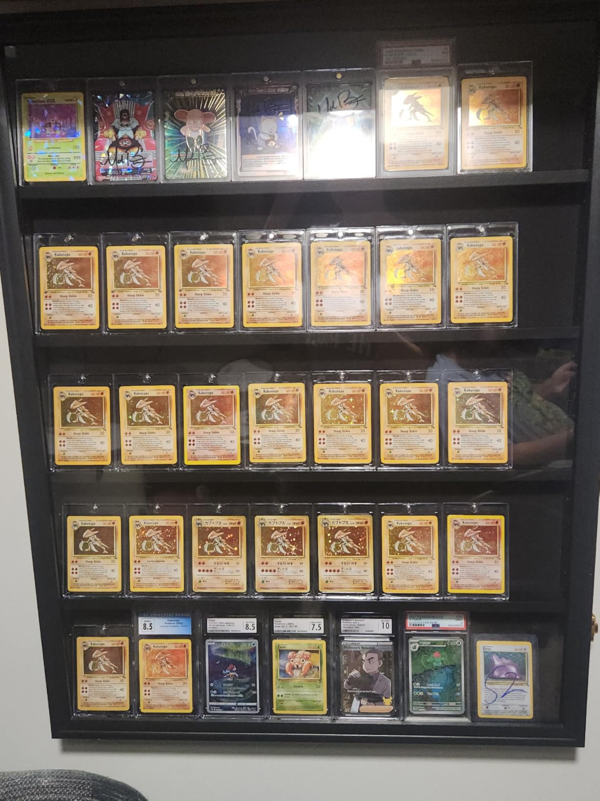 KCRasan 35 Graded Sports Card Display Frame - Card Display Case Lockable | Trading Card Collector Wall Display Holder for Basketball Football Hockey Cards, UV Protection Acrylic, Black customer photo 1