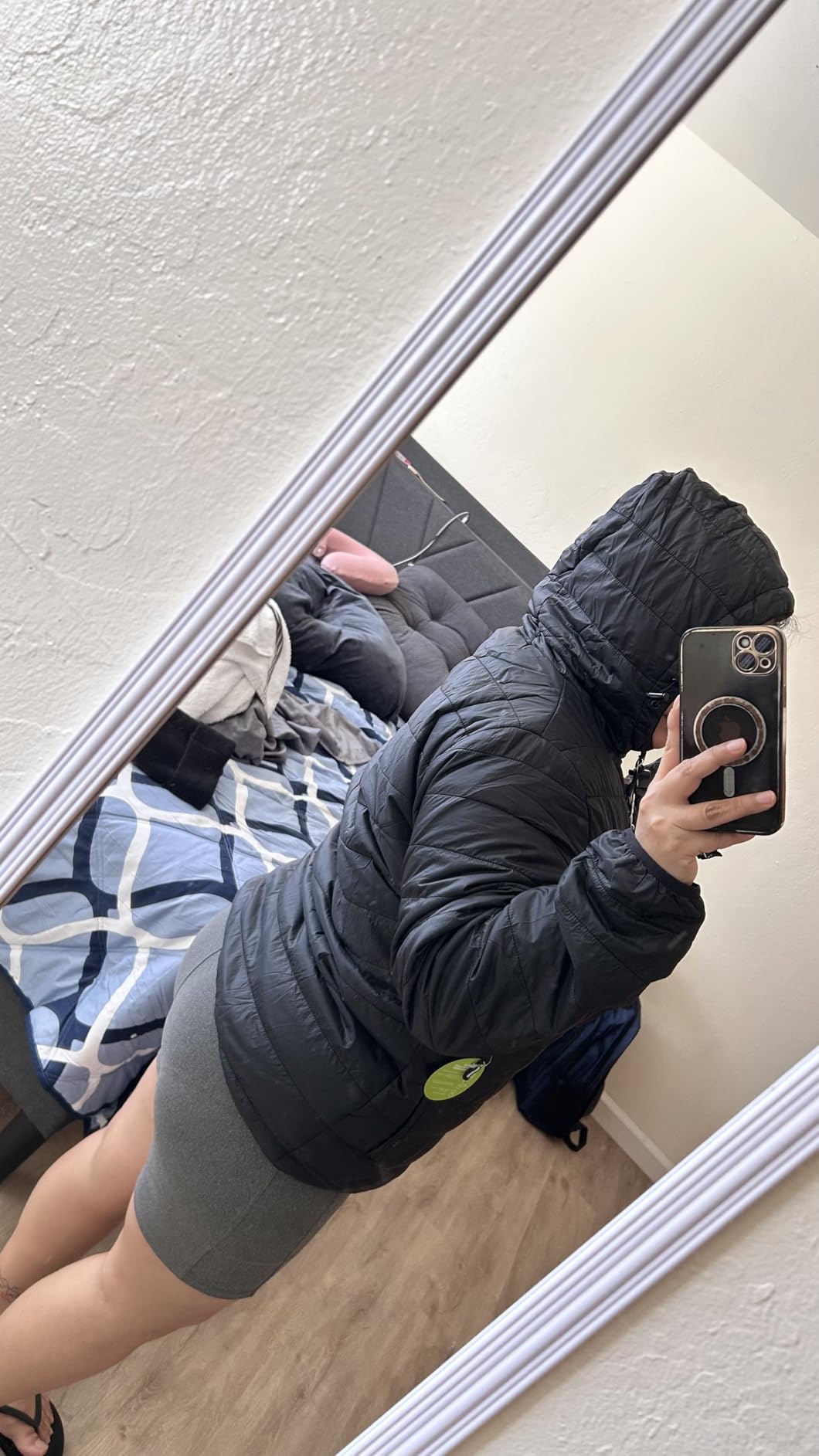 Women's Packable Lightweight Full-Zip Puffer Jacket with Hood Quilted Winter Coat customer photo 1