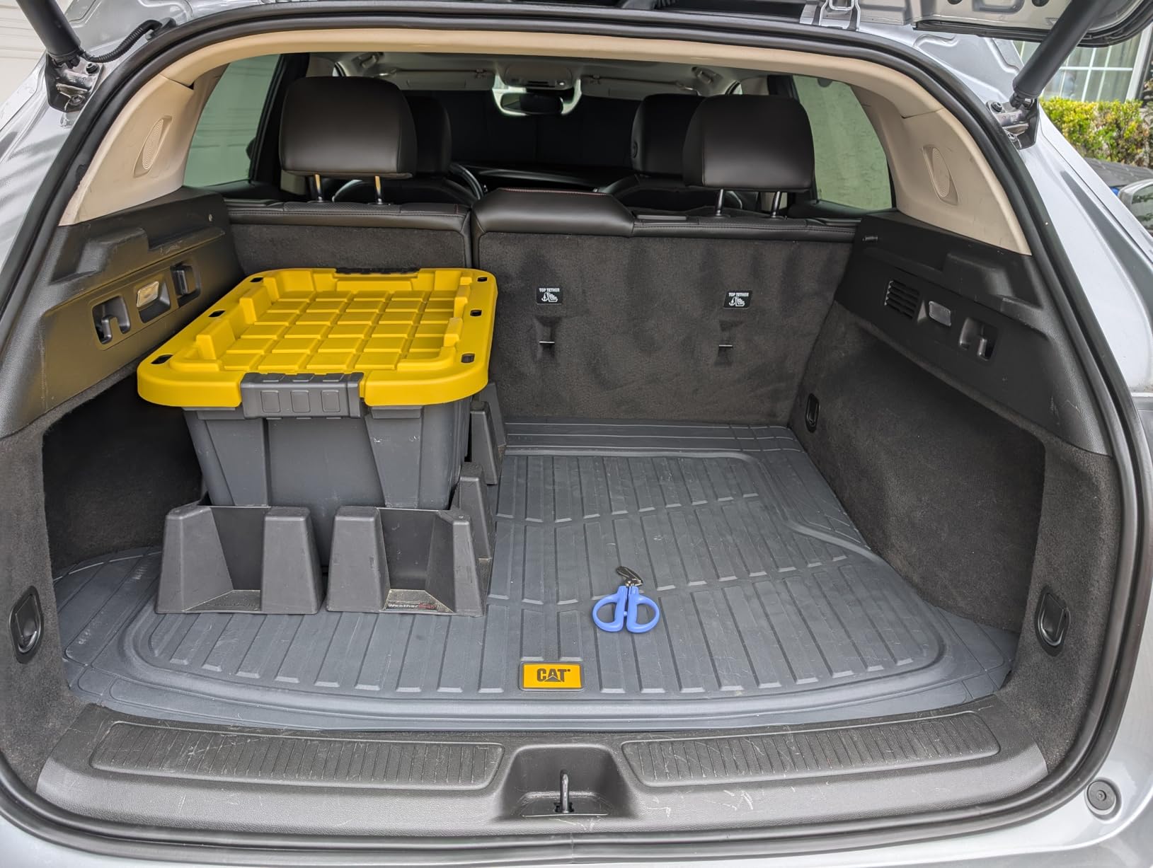 Cat ToughRide Heavy Duty Automotive Rubber Cargo Liner Trunk Floor Mat, Odorless All Weather Protection, Trimmable to Fit Most Vehicles Car Truck Van SUV, Black, 53