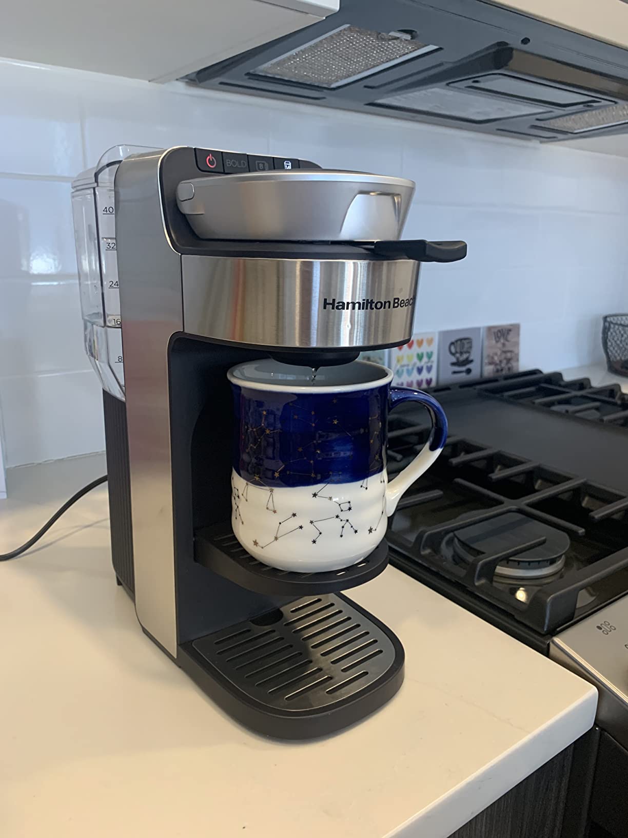 Hamilton Beach The Scoop Single Serve Coffee Maker & Fast Grounds Brewer for 8-14oz. Cups, Brews in Minutes, 40oz. Removable Reservoir, Stainless Steel (49987) customer photo 2