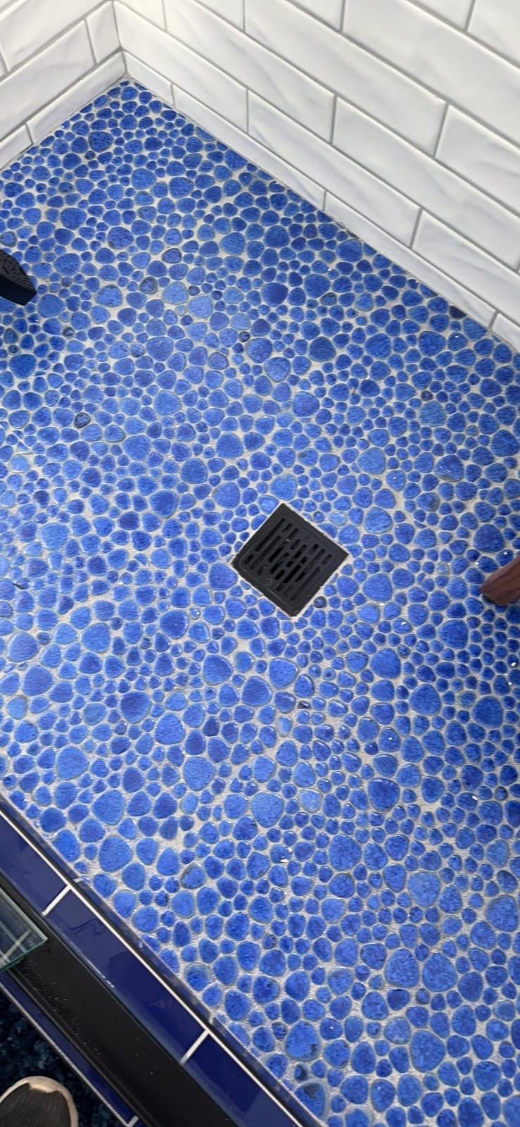 Blujellyfish Pebble Porcelain Tile Fambe Turquoise Green Beige Shower Floor Pool Alley Tiles Mosaic TSTGPT005 (5 Square Feet) customer photo 1