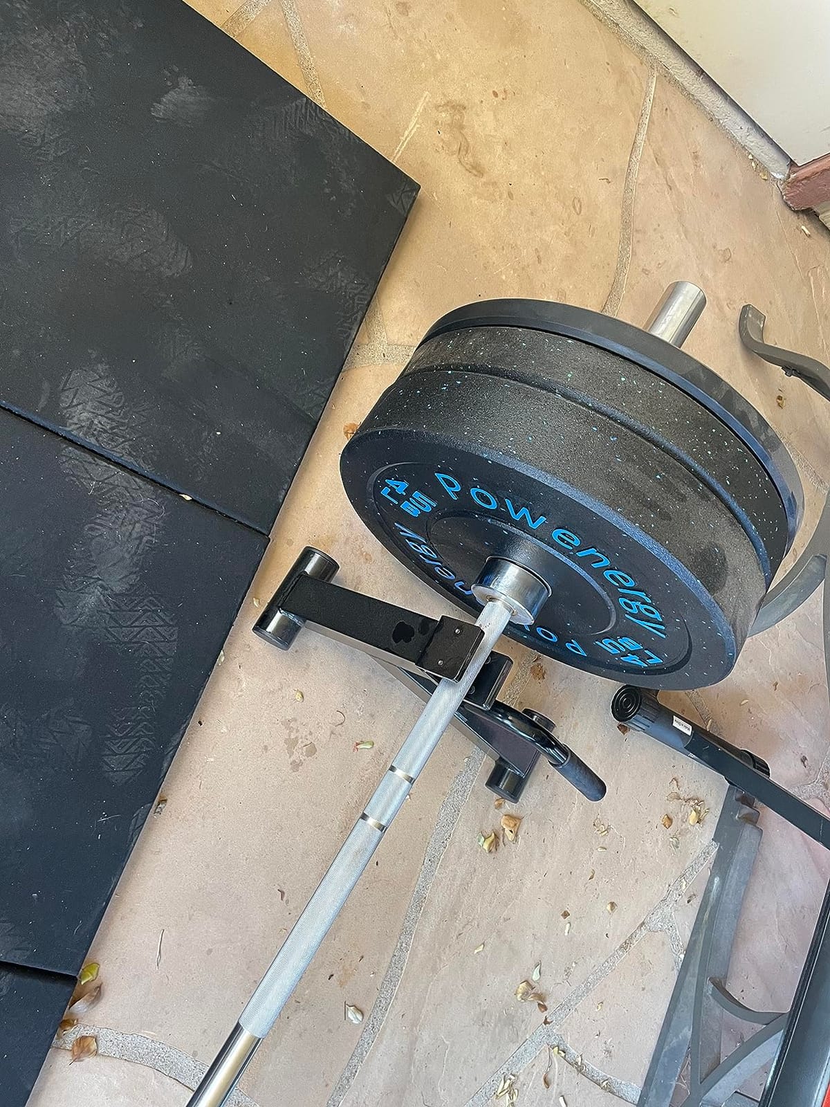 Deadlift Jack Barbell Stand, Carbon Steel Made, Easily Load and Unload 600lb Barbell Plates for Deadlift Exercise, Weight Training, Home Gym (Black Powder Coated) customer photo 1