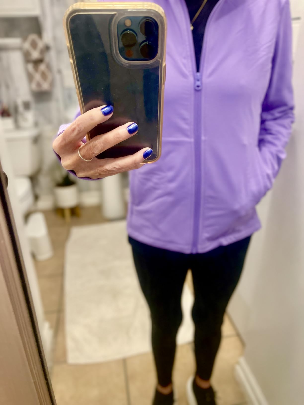 Women's Fleece Running Jacket Winter Gear Water Resistant Cycling customer photo 2