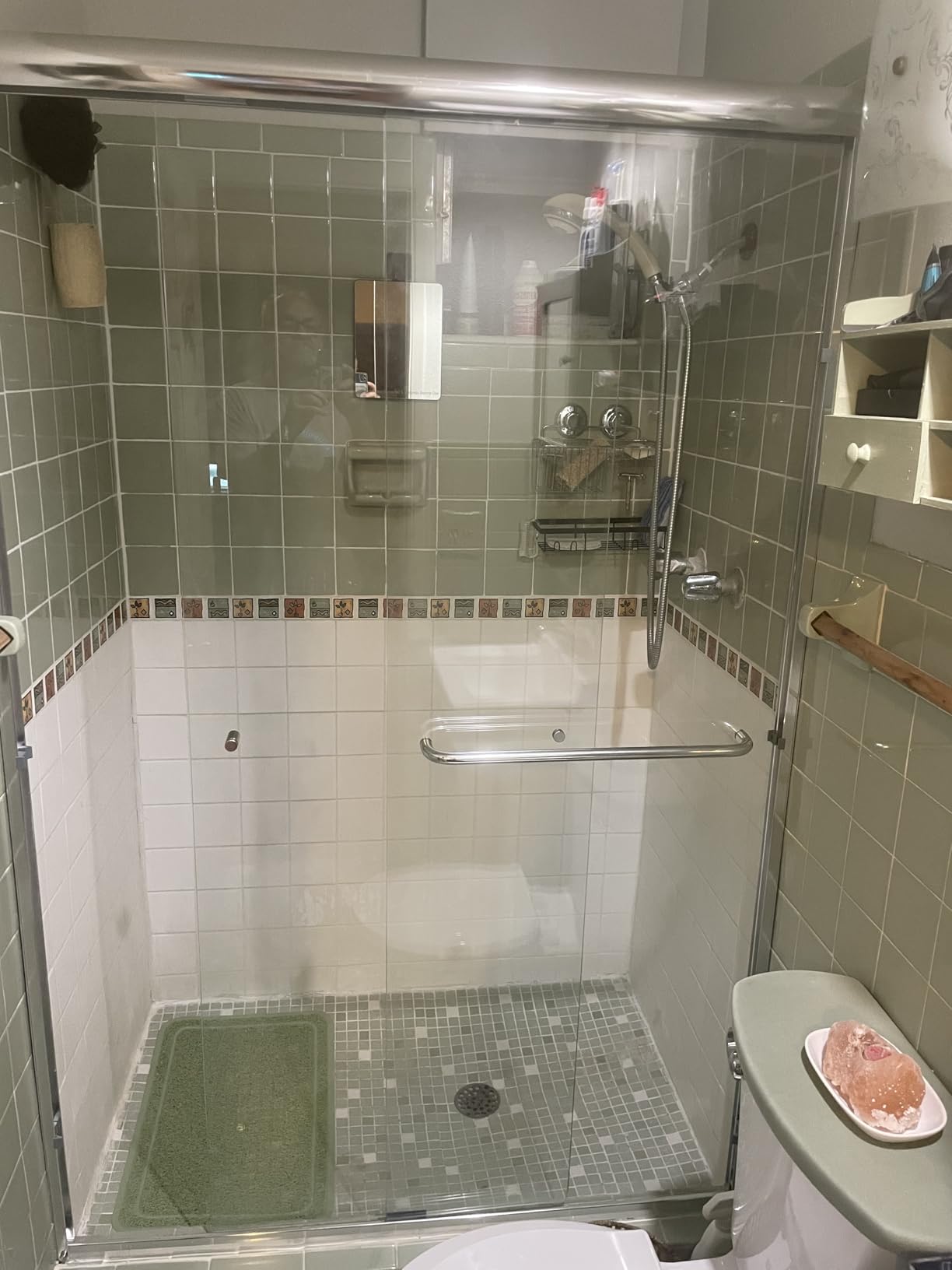 ELEGANT Semi-Frameless Sliding Shower Door Adjustable 56-60 in. W x 72 in. H, Bathroom Sliding Shower Door with 1/4'' Clear Tempered Glass, Matte Black Finish Double Sliding Glass Shower Enclosure customer photo 2
