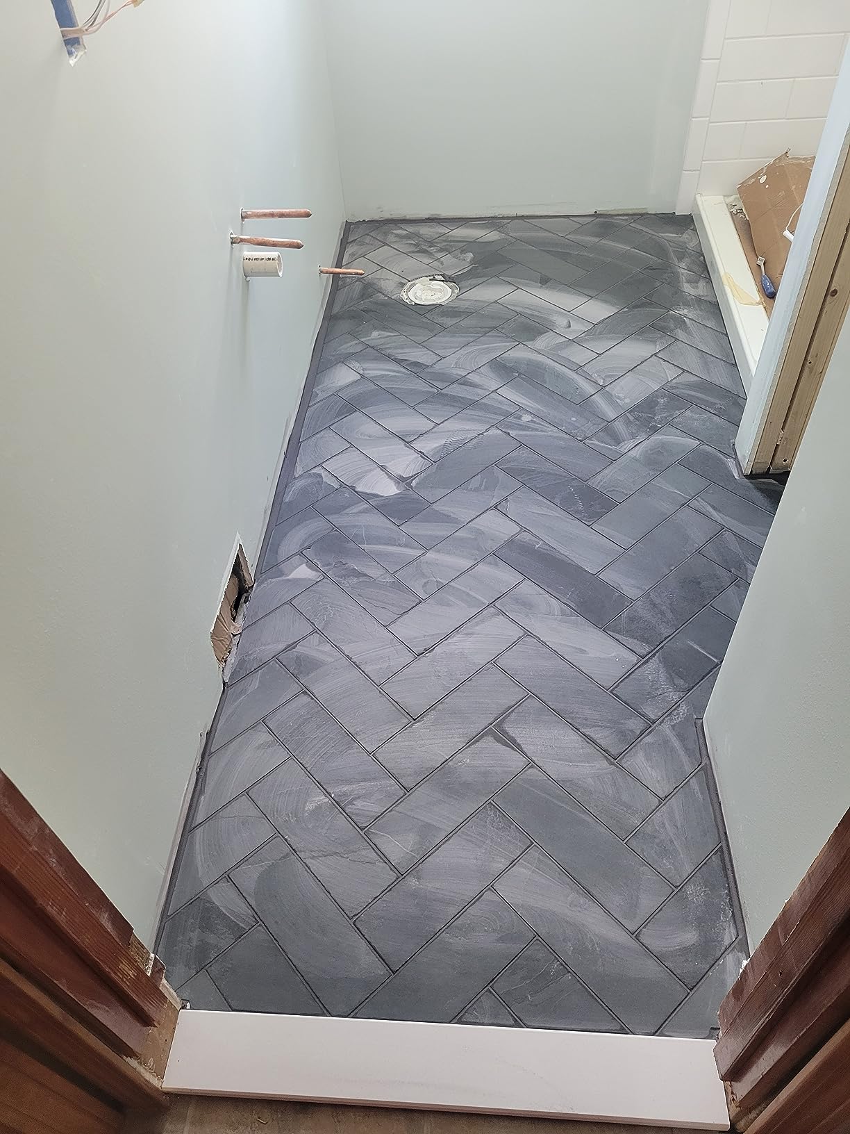 MSI Montauk Black 4in. x 12in. Gauged Slate Subway Floor Wall Tile customer photo 2