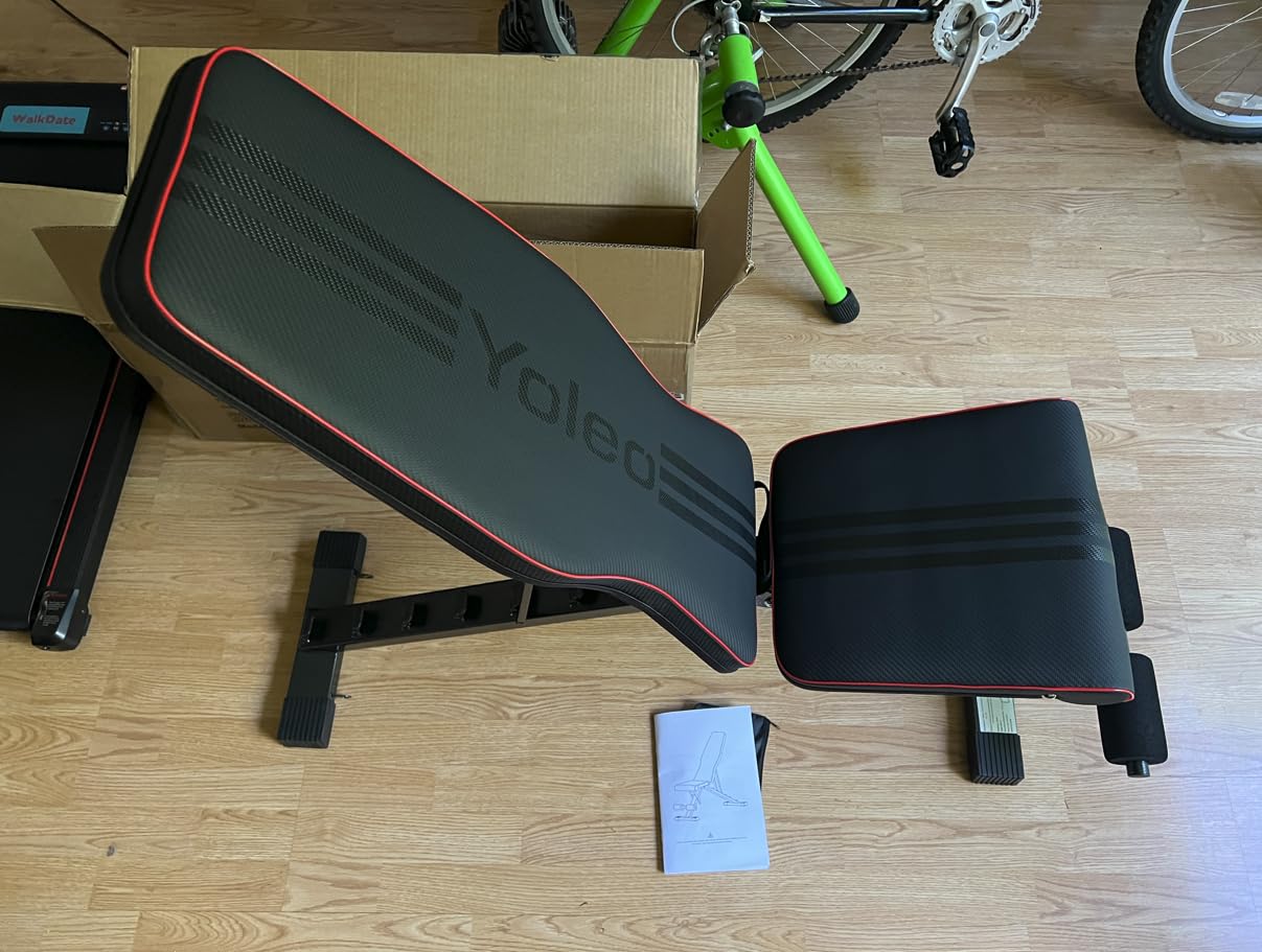 YOLEO Adjustable Weight Bench, ASTM-Certified 827LBS Capacity, 98% Pre-Assembled, Foldable Gym Bench with 84 Positions Incline Decline Flat, Wider Seat (Size L) customer photo 2