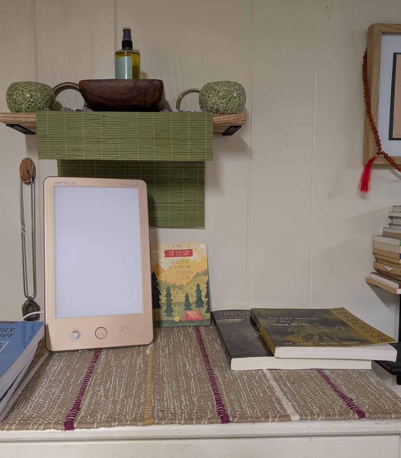 Verilux HappyLight Luxe - Light Therapy Lamp with 10,000 Lux, UV-Free, LED Bright White Light with Adjustable Brightness, Color, Countdown Timer, & Stand - Boost Mood, Sleep, Focus (Champagne Gold) customer photo 2