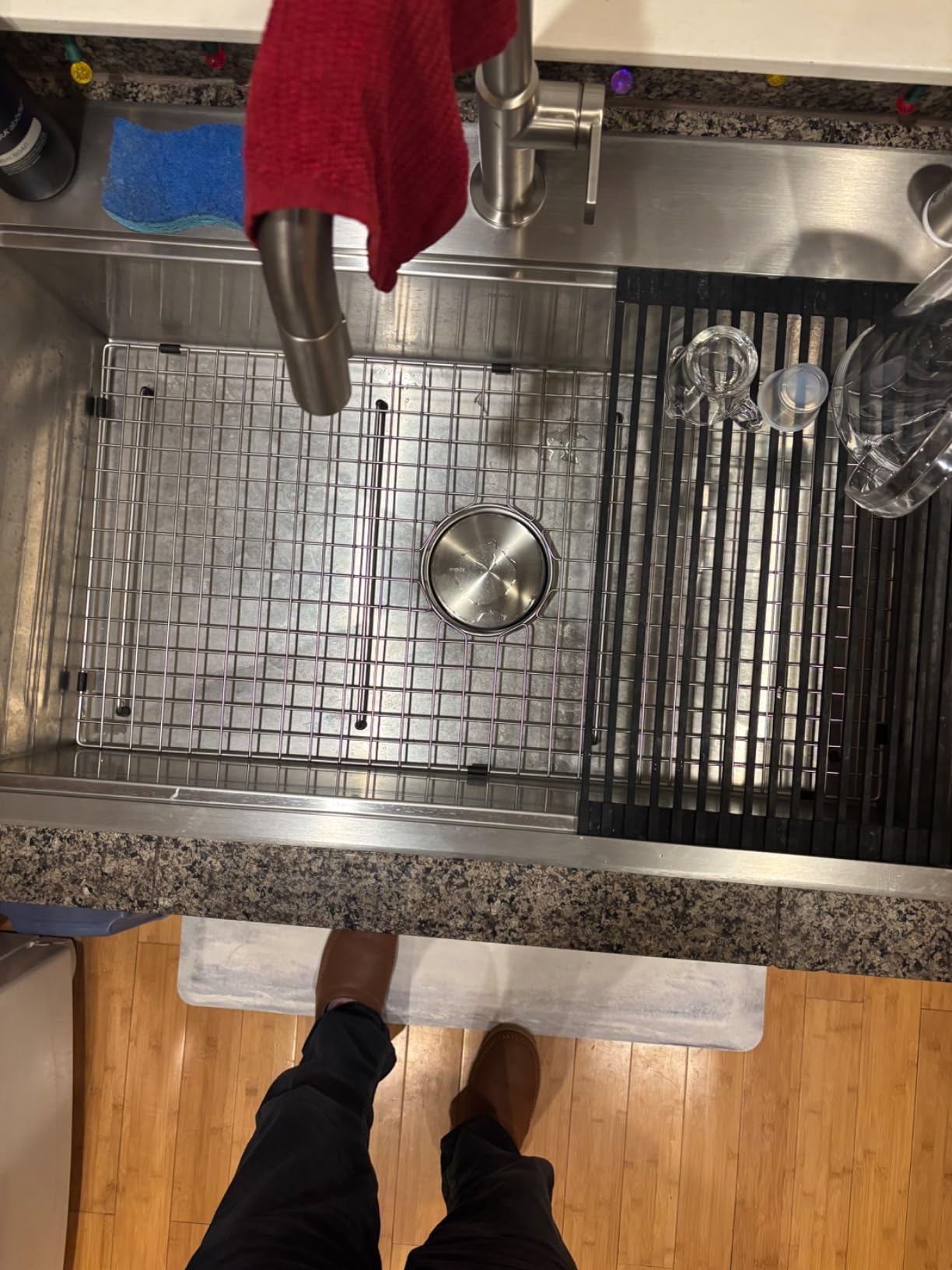 KRAUS Stainless Steel 33 in 16 Gauge Drop In Workstation Sink | 16-gauge TRU16 steel, integrated ledge, drop-in design, cutting board and roll-up rack included, 4 mm mounting deck customer photo 1