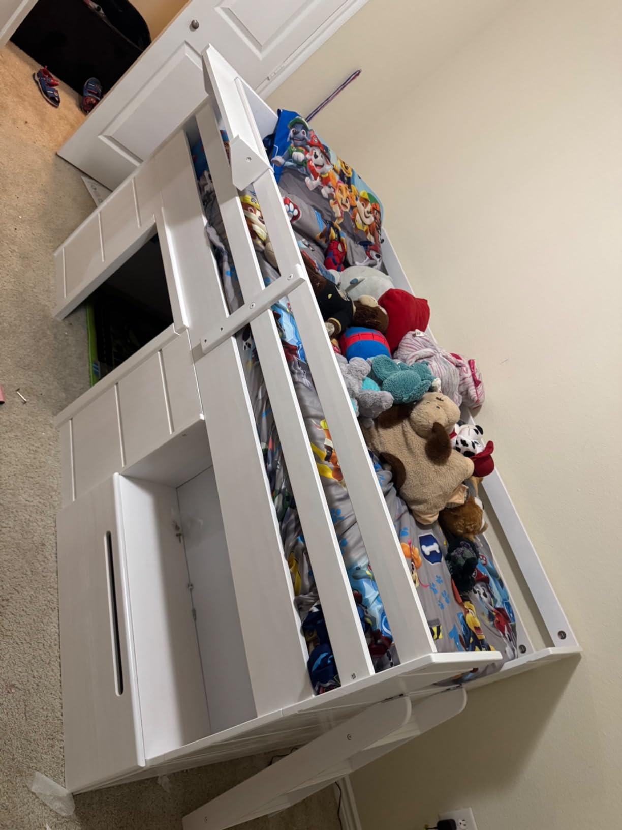 Max & Lily Loft Bed Twin Size, Solid Wood Low Loft Bed with Storage Drawer and Ladder, Modern Farmhouse Loft Bed for Kids, Driftwood customer photo 1