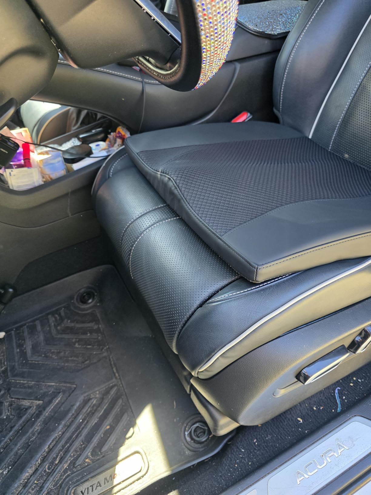 Lofty Aim Car Seat Cushion, Memory Foam Car Seat Cushions for Long Driving | Comfy Car Seat Pillow for Pain Relief, Driver Seat Cushion Adds Height, Butt Cushion for Car, Truck, Office Chair, Black customer photo 1
