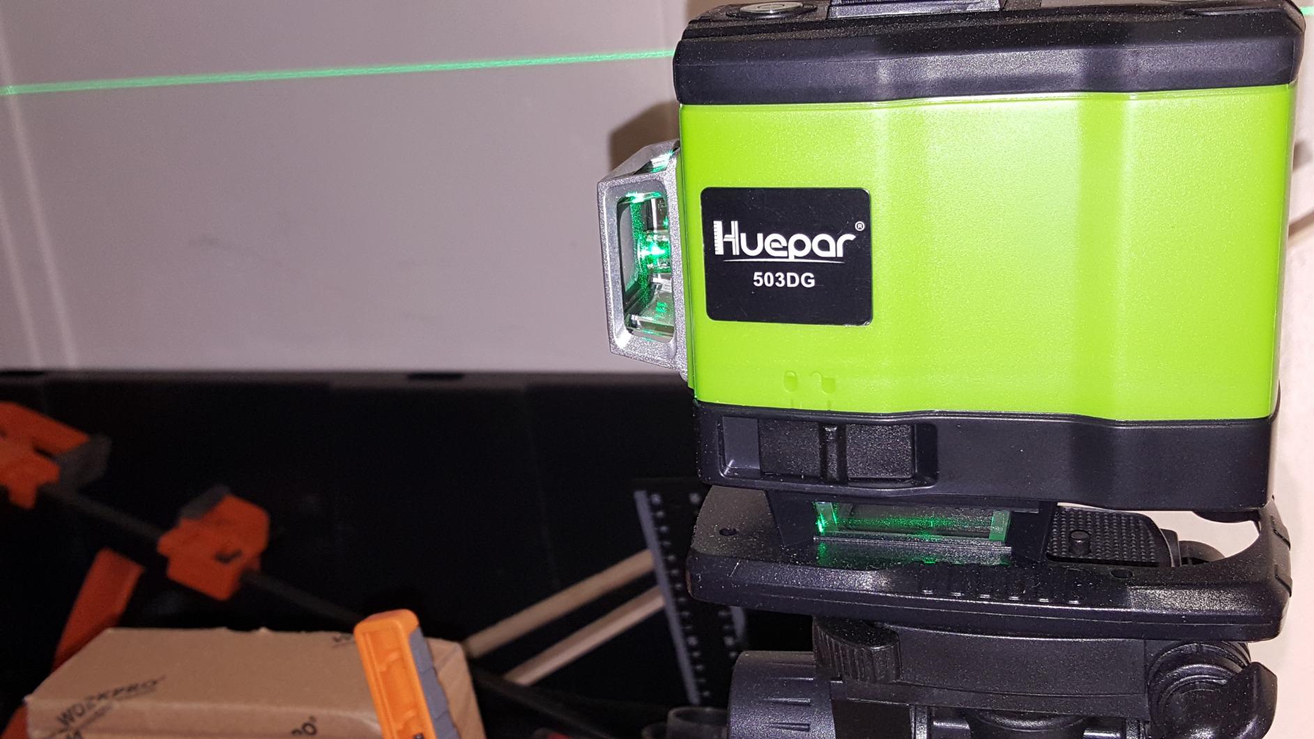 Huepar Laser Level 360 Self Leveling, Rechargeable Green Laser 4x360° Cross Line Lazer Leveler 4D Level Laser Tool for Construction -LS04CG customer photo 1