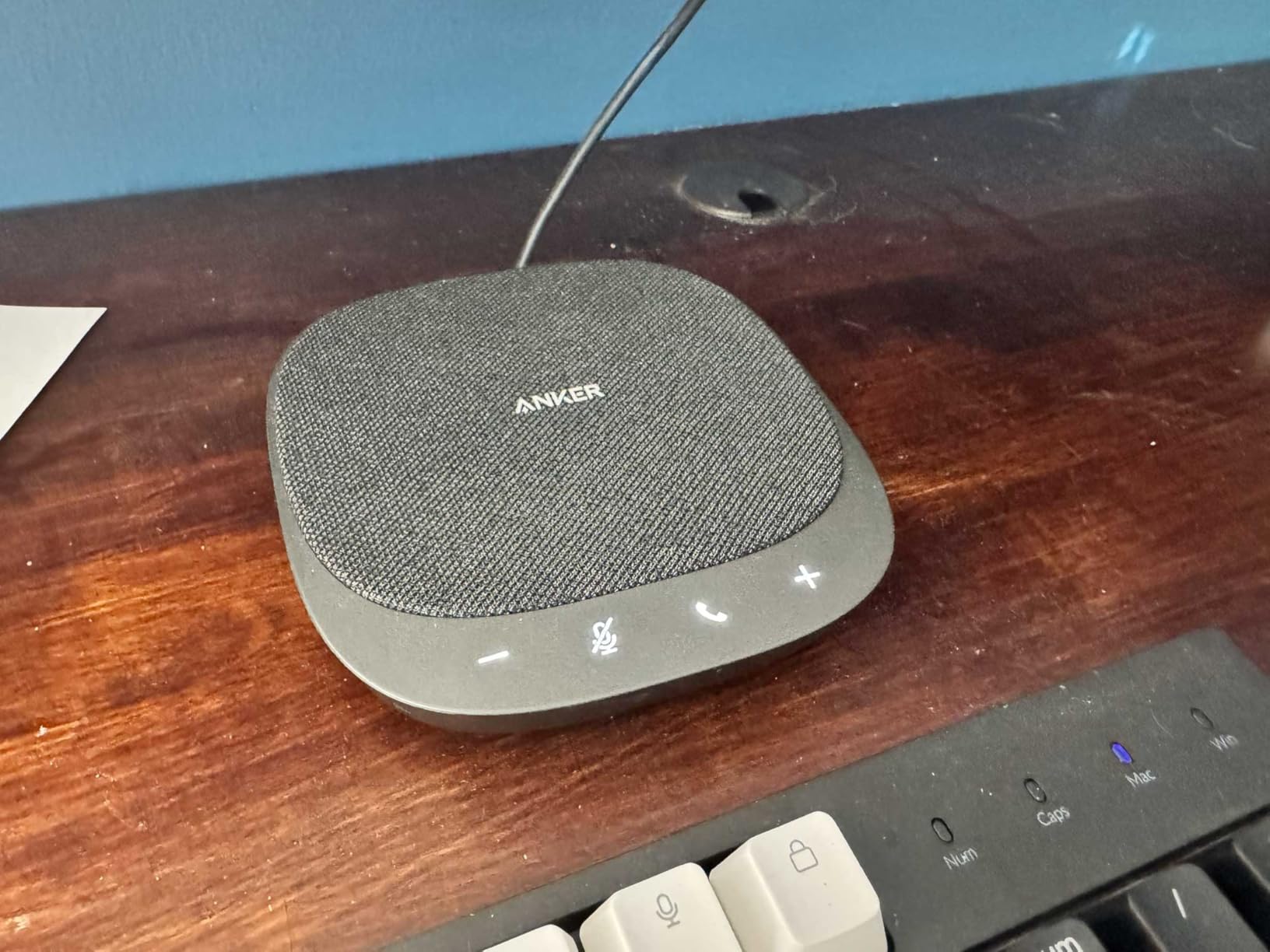 Anker PowerConf S330 USB Speakerphone for Home Office, Plug and Play | Conference Microphone, 360° Voice Coverage, Smart Voice Enhancement, Powerful Sound, Desktop PC Speaker, Online Meetings customer photo 2