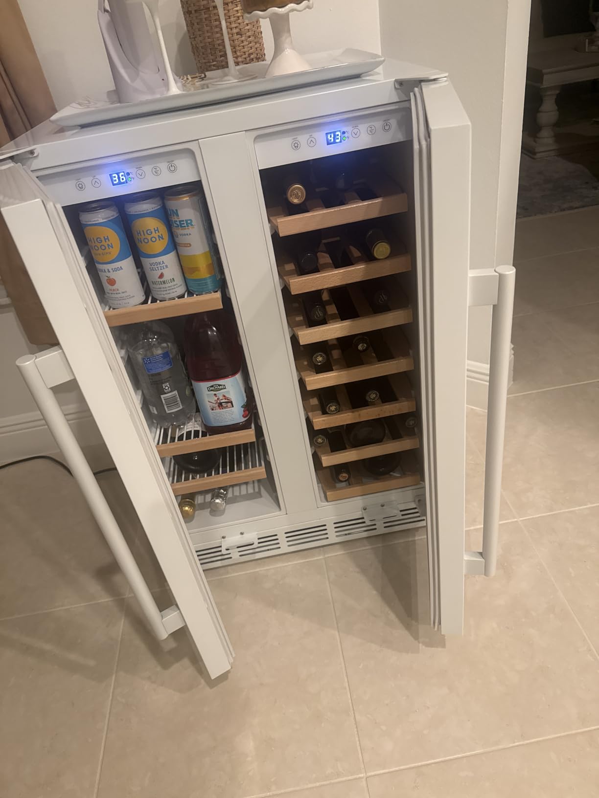15 Inch Outdoor Beverage Refrigerator Cooler, Stainless Steel | 127 Cans Beverage Fridge with French Door Under Counter Built-in or Freestanding, Perfect for Beer, Cola customer photo 1