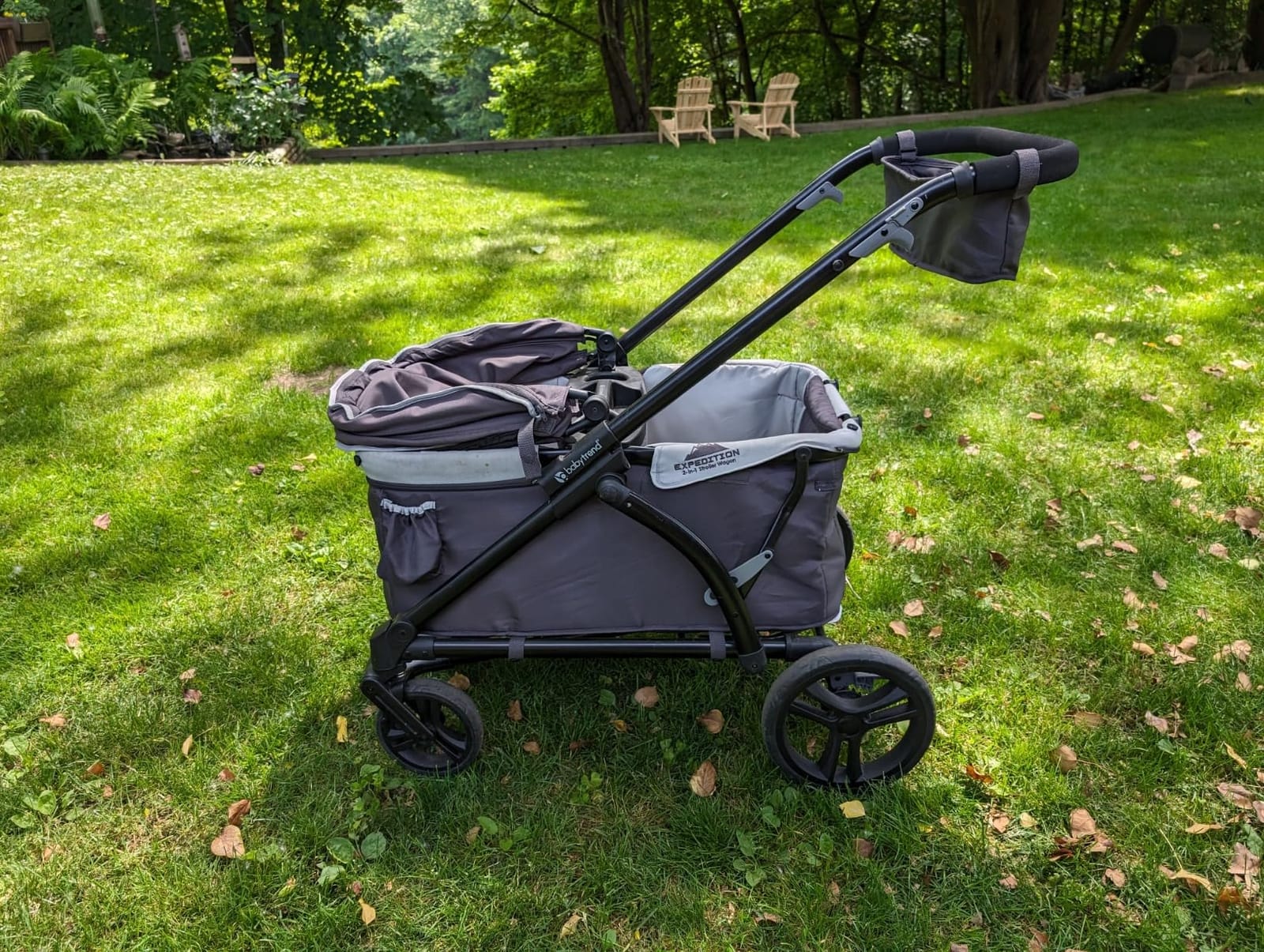 Baby Trend Expedition 2-in-1 Push/Pull Wagon with Canopy, Liberty Midnight | Choose Between Car Seat Adapter or Built-In Seating for 2 Children customer photo 2