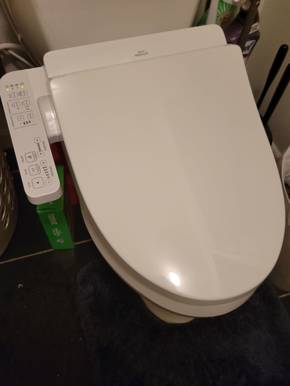TOTO WASHLET A2 Electronic Bidet Toilet Seat with Heated Seat and SoftClose Lid, Elongated, Cotton White - SW3004#01 customer photo 1