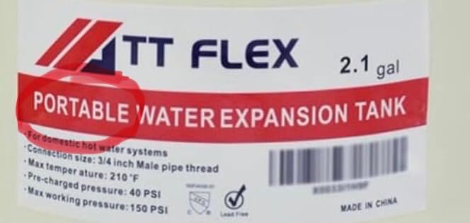 TTFLEX 2.1 Gallon Expansion Tank for Hot Water Heater 3/4 MNPT customer photo 1