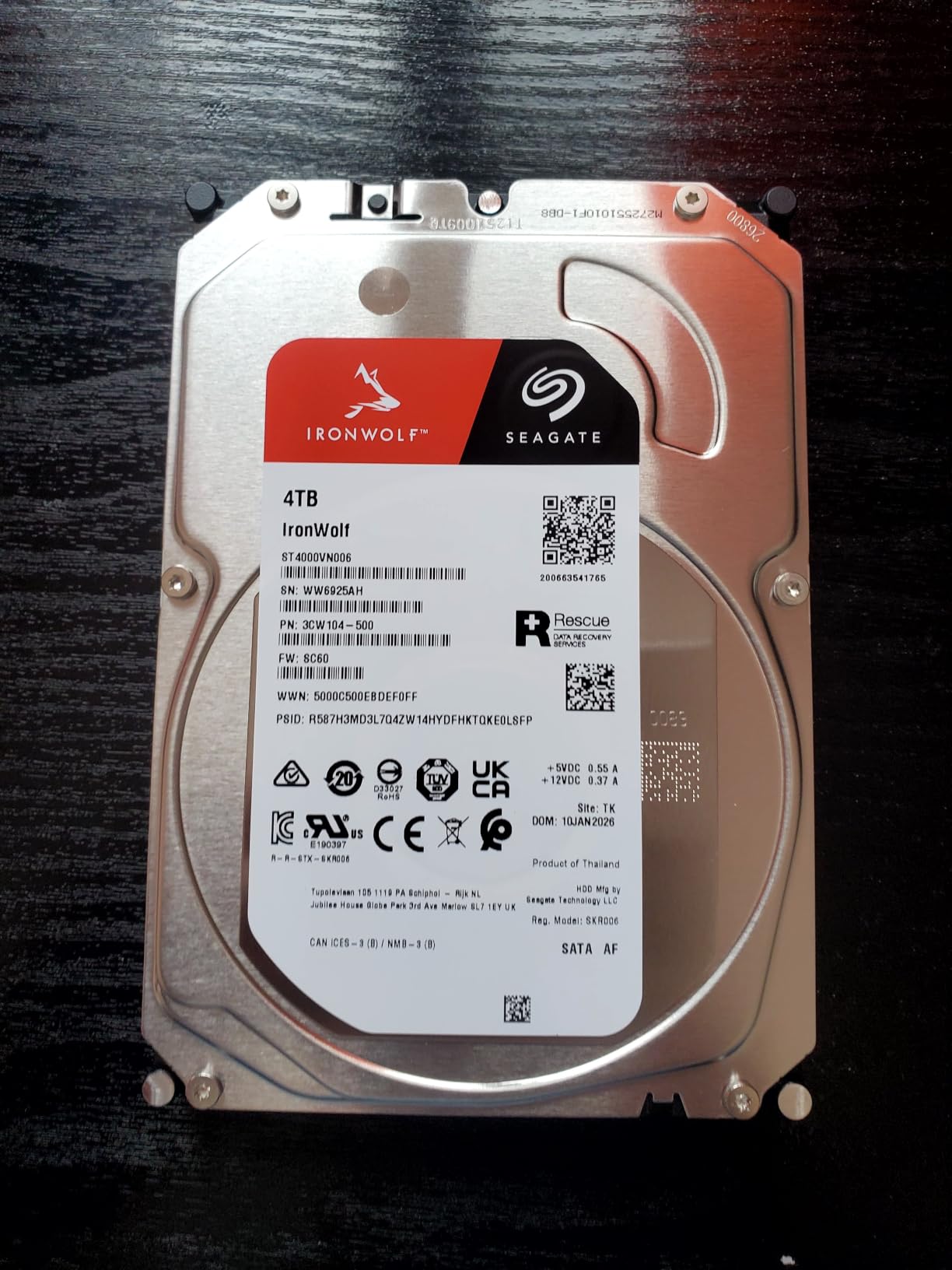 Seagate IronWolf 4TB NAS Internal Hard Drive CMR 3.5 Inch SATA 6Gb/s 5400 RPM 64MB Cache for RAID Network Attached Storage Rescue Services (ST4000VNZ06/006) customer photo 2