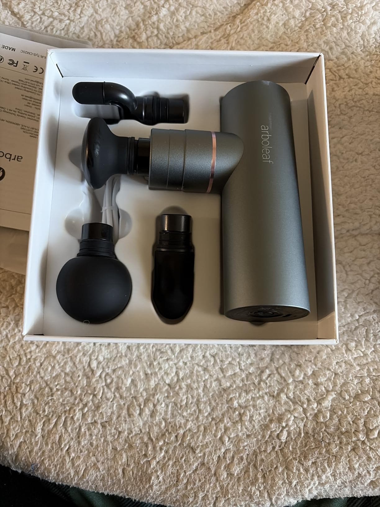arboleaf Massage Gun Deep Tissue, Balance of Power & Portability Full-Metal Percussion Massager with Silent Brushless Motor - Ultra-Quiet Pocket-Sized for Athletes Back Pain Relief Home Office Travel customer photo 1