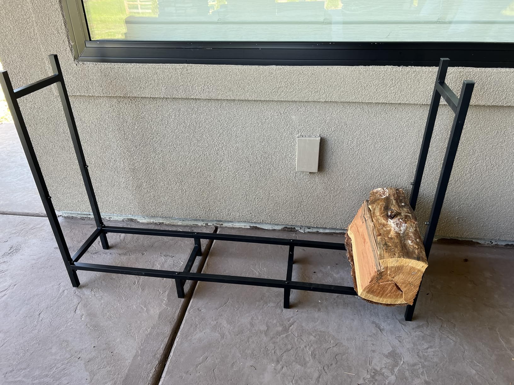 4FT Firewood Rack Holder for Fireplace, Adjustable Log Stand for Storage | Indoor/Outdoor, 8 legs, Black, Heavy Duty Log Stand, For Patio, Weather-Resistant Tubular Steel, Easy Assembly customer photo 2