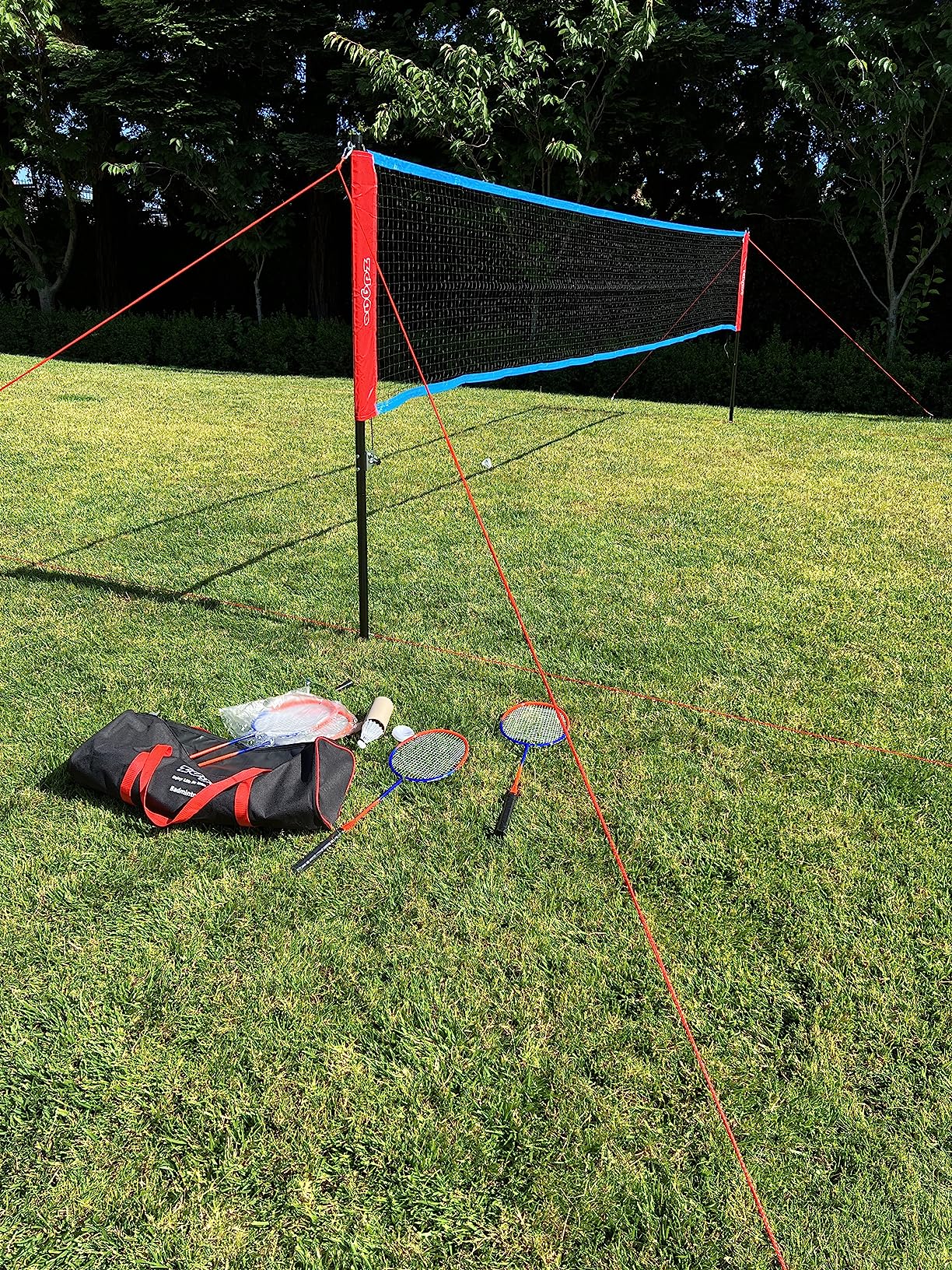 Badminton Sets for Backyard - 20FT Net and Badminton Racket Set of 4 | Portable Badminton Net with Tension Adjuster, 3 Nylon Shuttlecocks, Boundary Line, Carry Bag for Beach, Outdoor Family Game customer photo 2