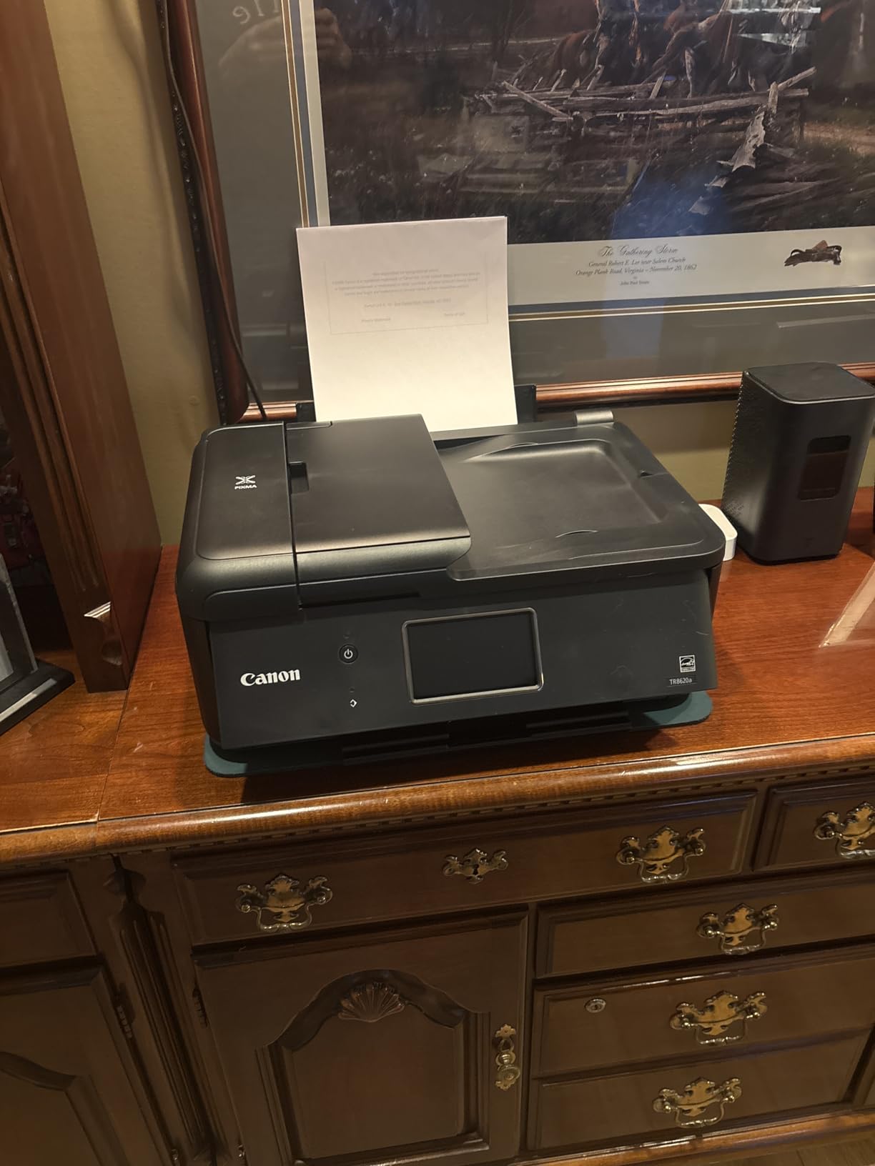 Canon PIXMA TR8620a - All-in-One Printer Home Office|Copier|Scanner|Fax|Auto Document Feeder | Photo, Document | Airprint (R), Android, Black, Works with Alexa customer photo 1