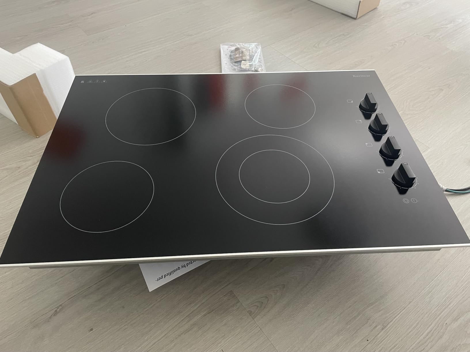 Karinear 30 Inch Electric Cooktop 4 Burners, Knob Control Ceramic Cooktop | Built-in 30