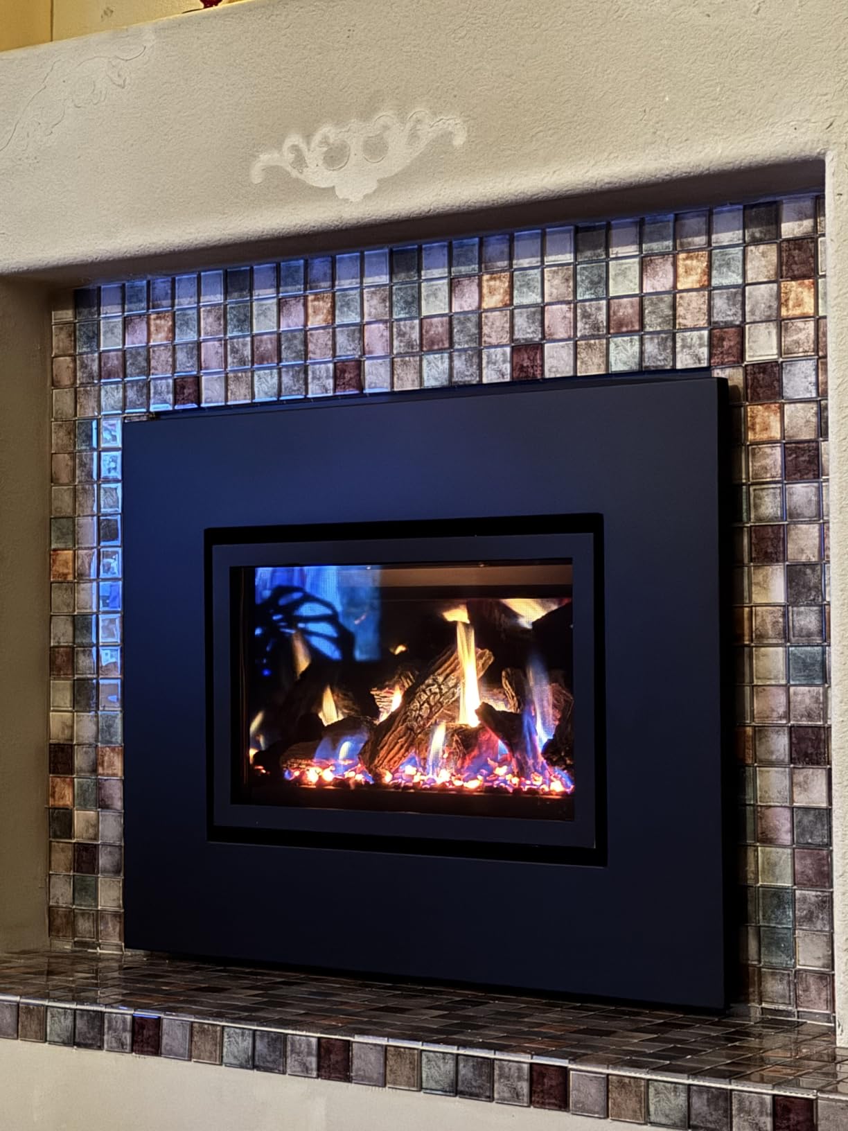 Parrotile Antique 2'' x 2'' Glass Squared Tile Glazed Red Grey Grid Mosaic Wall Backsplash Tile PT31 (Box of 5 Sheets) customer photo 2