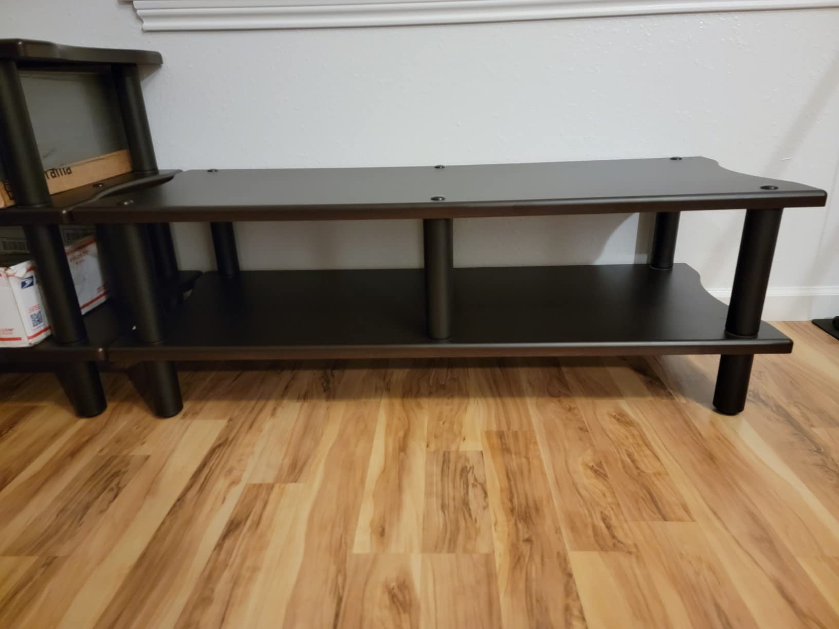 Monolith Double-Wide XL 3-Tier AV Stand - 300 lbs Weight Capacity Per Shelf, Organize and Display Your AV Components, Home Theater or Entertainment System, Maple customer photo 2