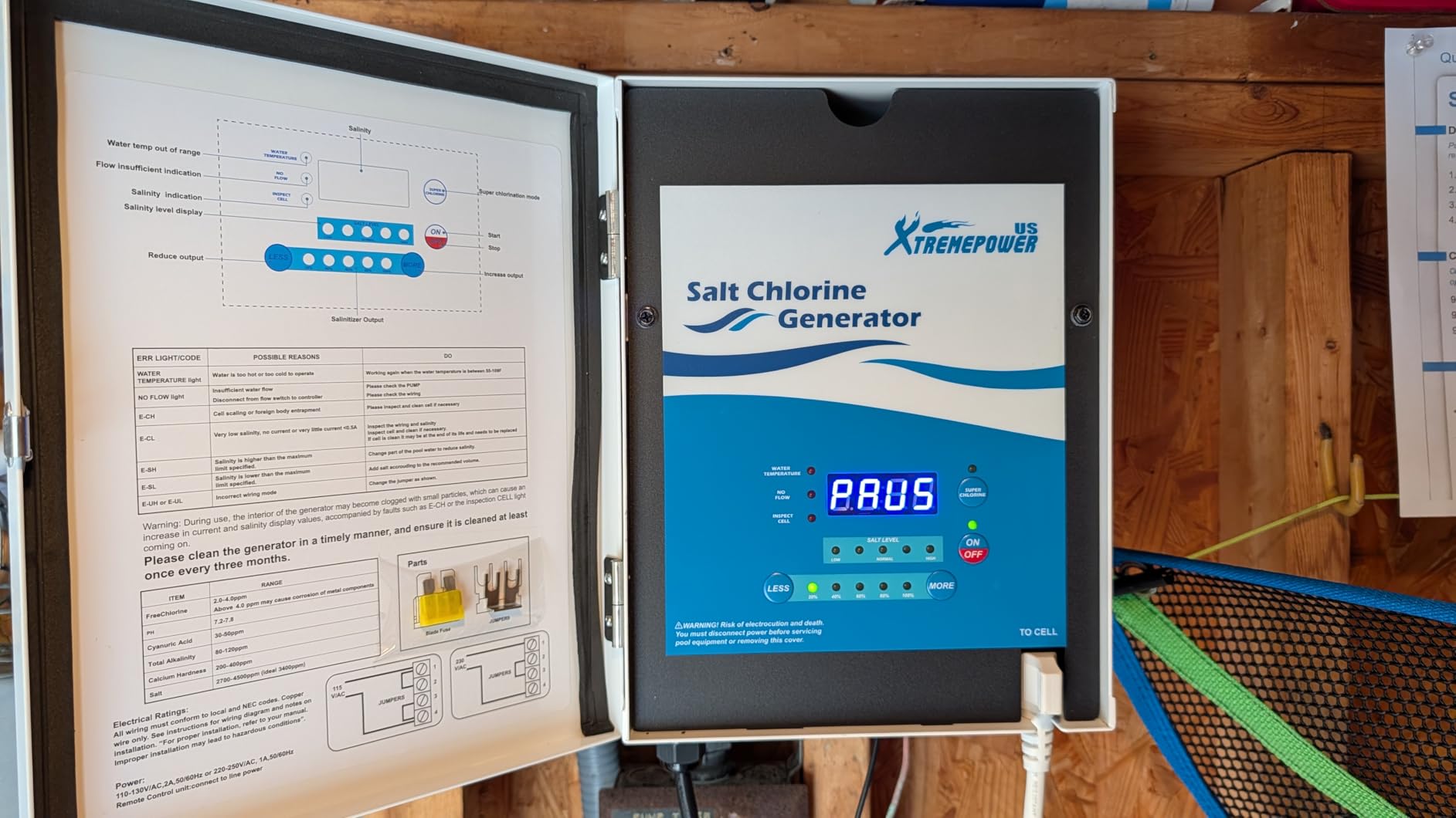 XtremepowerUS 15K Salt Chlorination System for In-Ground Pools Up to 15,000 Gallons Pool Flow Switch Cell Fitting Complete System, Cleaning Stand customer photo 2