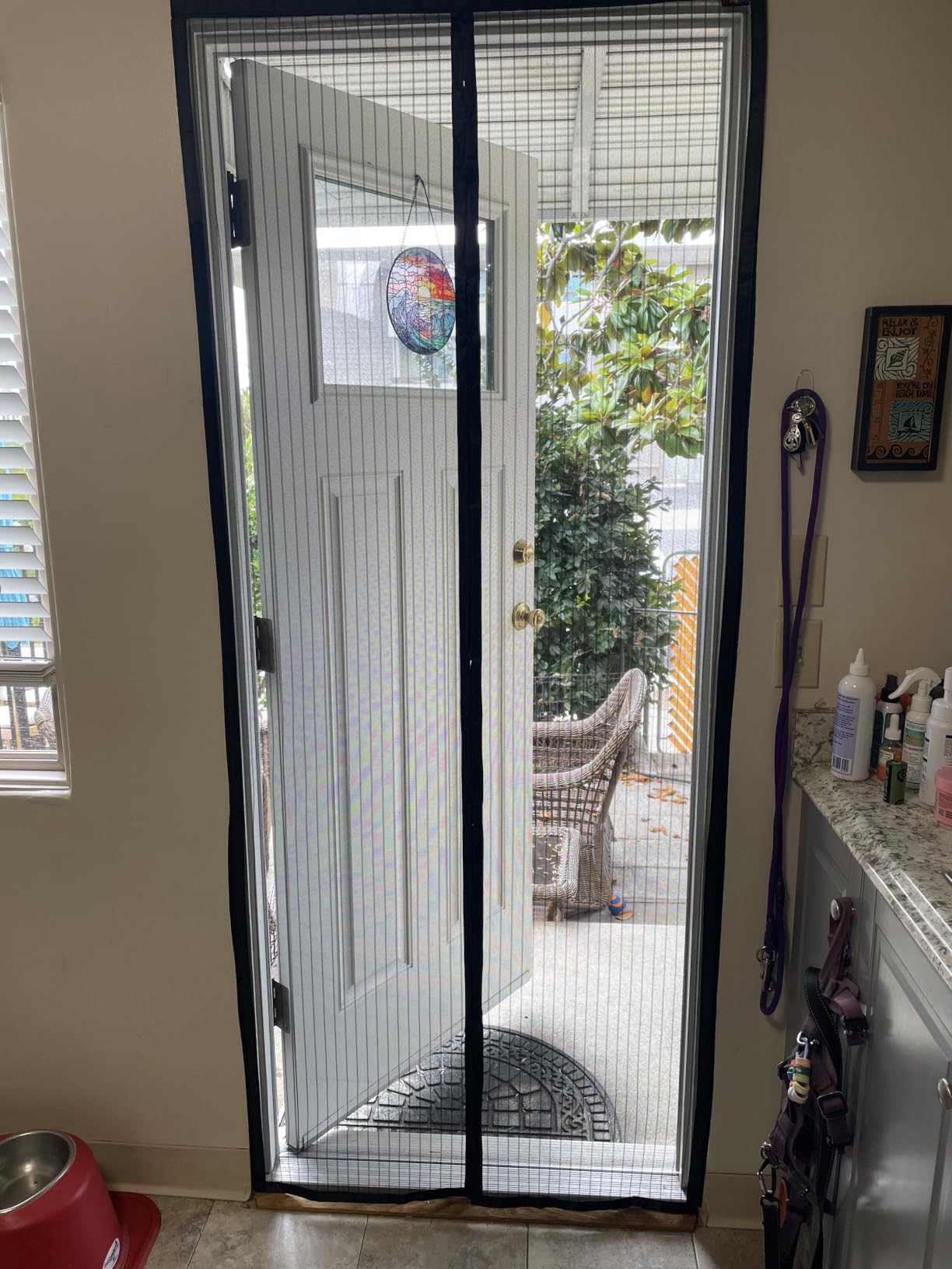 Mesh Screen with Magnetic Closure-Keeps Bugs Out Let Breeze in, Heavy Duty - Pet and Kid Friendly, Works with Front, Sliding Doors (38 x 82 Inch) customer photo 2