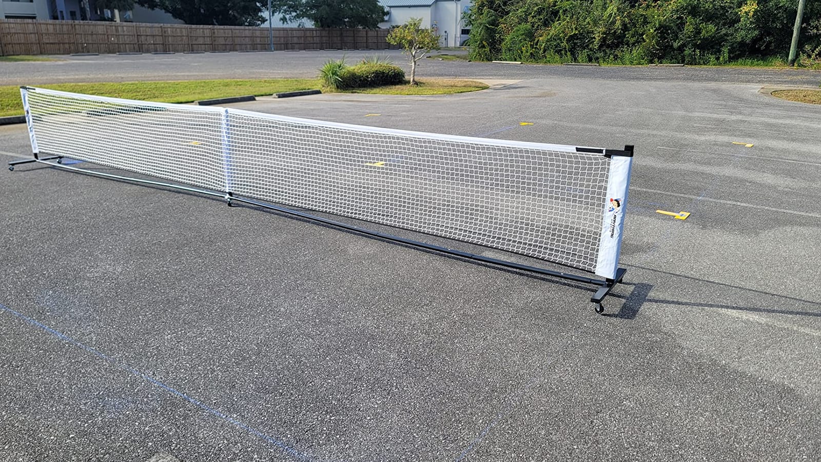 Deluxe Heavy Duty Pickleball Net with Wheels - Regulation Size Portable Net System with Lockable Wheels & Wheeled Carry Case | Tournament-Ready, Fast Setup | Backyard, Driveway, Gym & Court Use customer photo 2