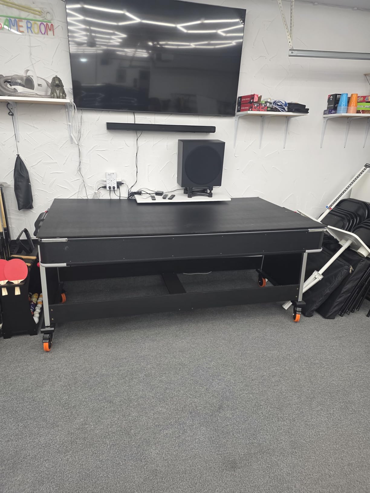 Triad 7-Foot 3-in-1 Multi-Game Swivel Table - Billiards/Pool, Table Tennis & Air Hockey customer photo 2