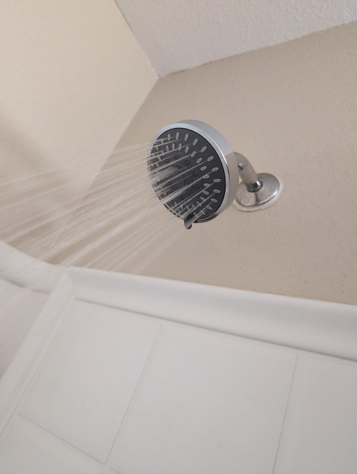WarmSpray High Pressure Shower Head 5 Settings Fixed Showerhead 4 Inch High Flow Bathroom Showerhead with Adjustable Brass Ball Joint for Luxury Shower Experience Even at Low Water Pressure customer photo 2