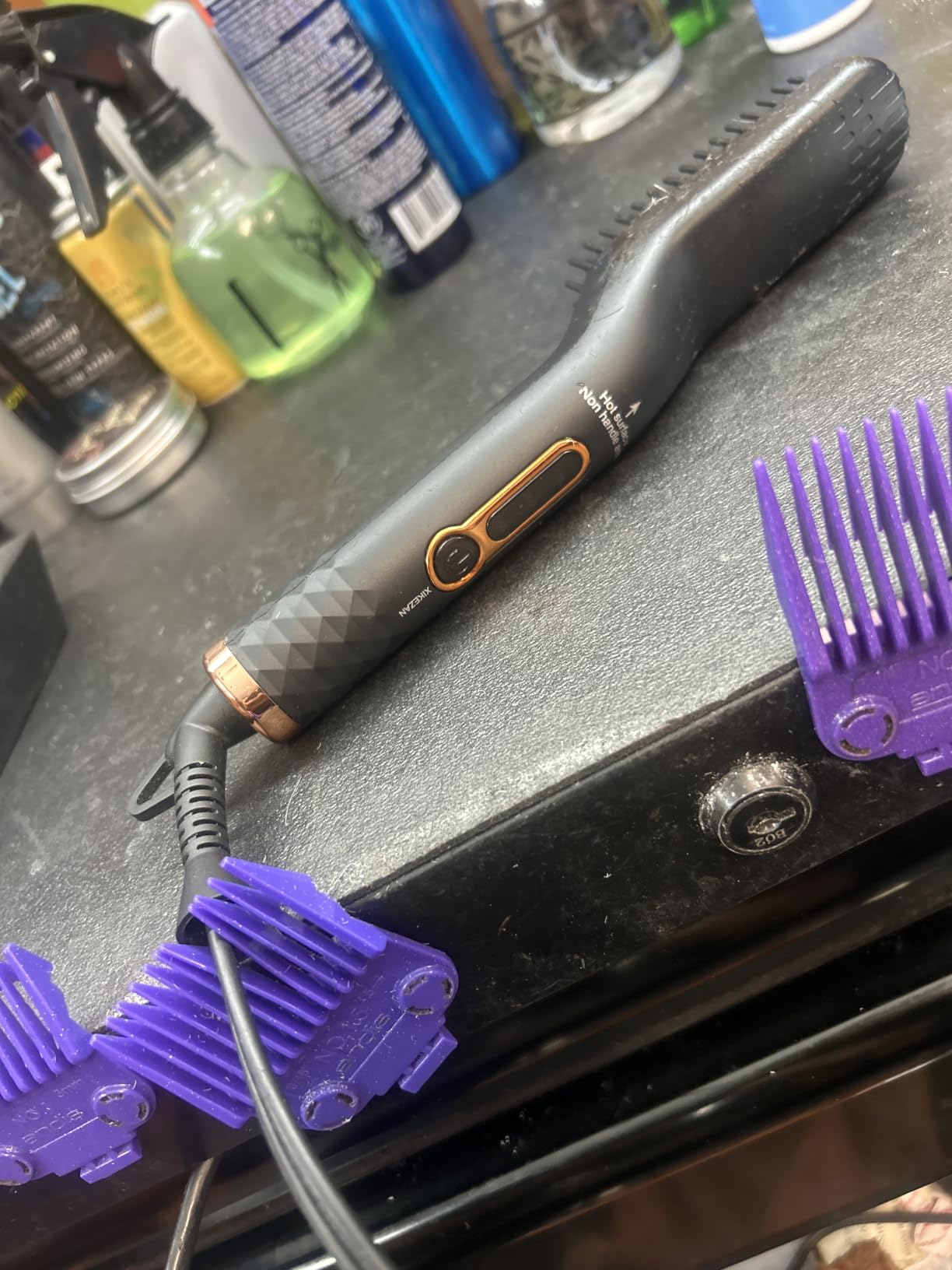 Beard Straightener for Men, Premium Heated Beard Brush Kit w/Dual Voltage Travel-Friendly, Auto Shut-Off, Anti-Scald Feature, Dual Action Hair Comb for All Beard Types, Grooming Gifts Set customer photo 2