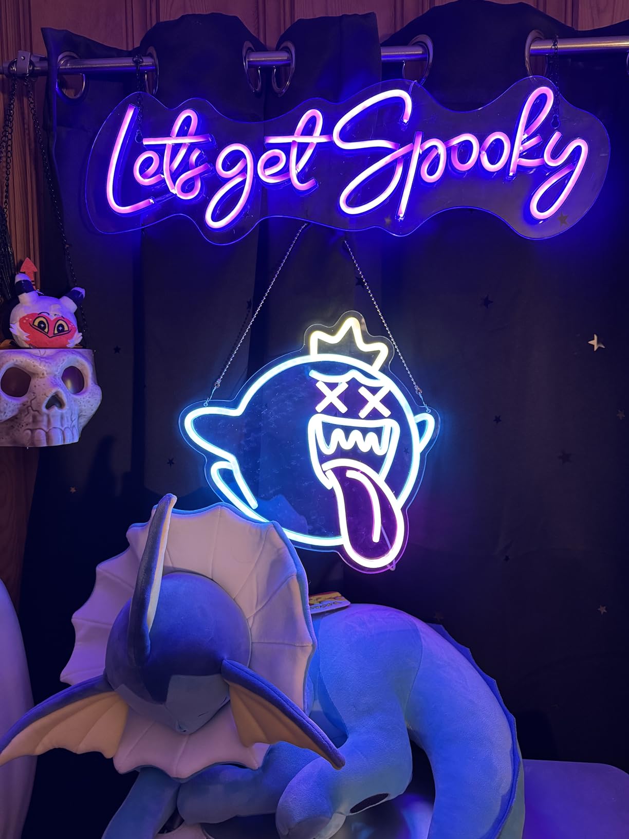 King Boo Neon Sign Ghost Led Neon Light with Dimmable Switch Gaming Neon Sign for Kids Game Room Man Cave Birthday Halloween Decor Christmas Gift customer photo 1