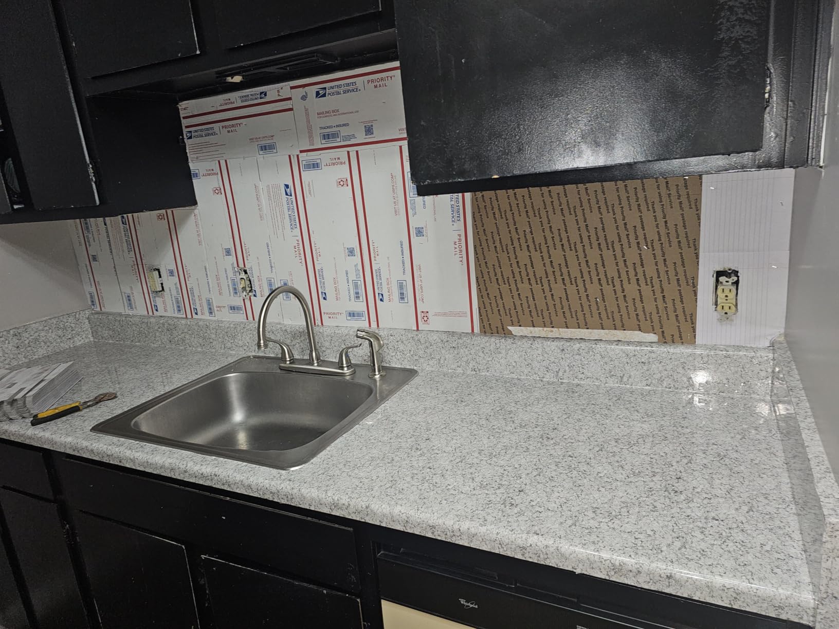 AULIGET 20 Sheets Peel and Stick Backsplash, Distressed Wood Look PVC Wall Tiles Stick on Backsplash for Kitchen customer photo 2
