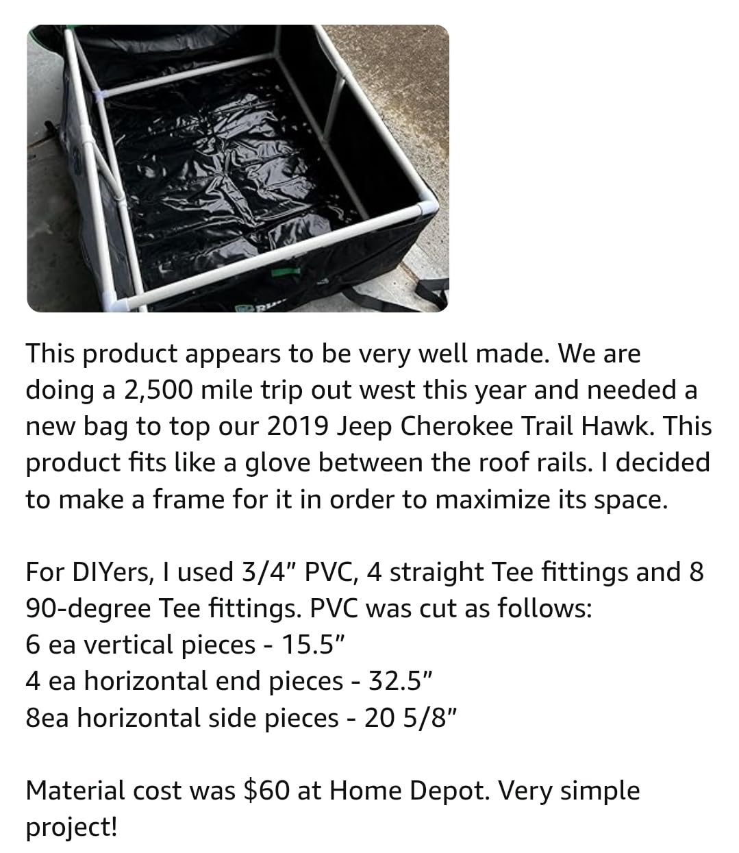 Rhino USA Rooftop Cargo Carrier Bag - 17.7 Cu Ft Waterproof Roof Storage | Heavy Duty Zippers, Lock Included. Car Top Carrier for Road Trips. customer photo 2