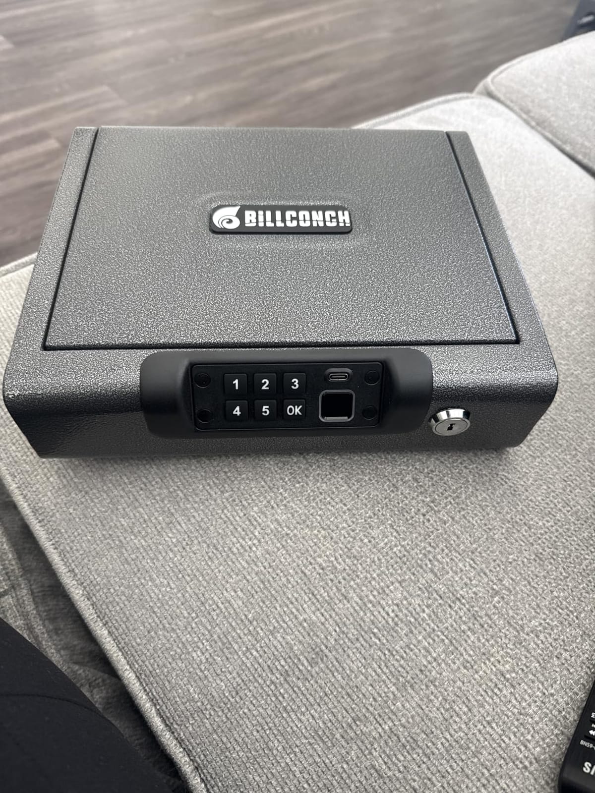 BILLCONCH Gun Safe, Biometric Fingerprint Gun Safe for Handgun Pistol Safes | Fingerprint PIN Key Unlock, Interior Light and USB Charging Lock box with Silent Mode for Bedroom Nightstand customer photo 1