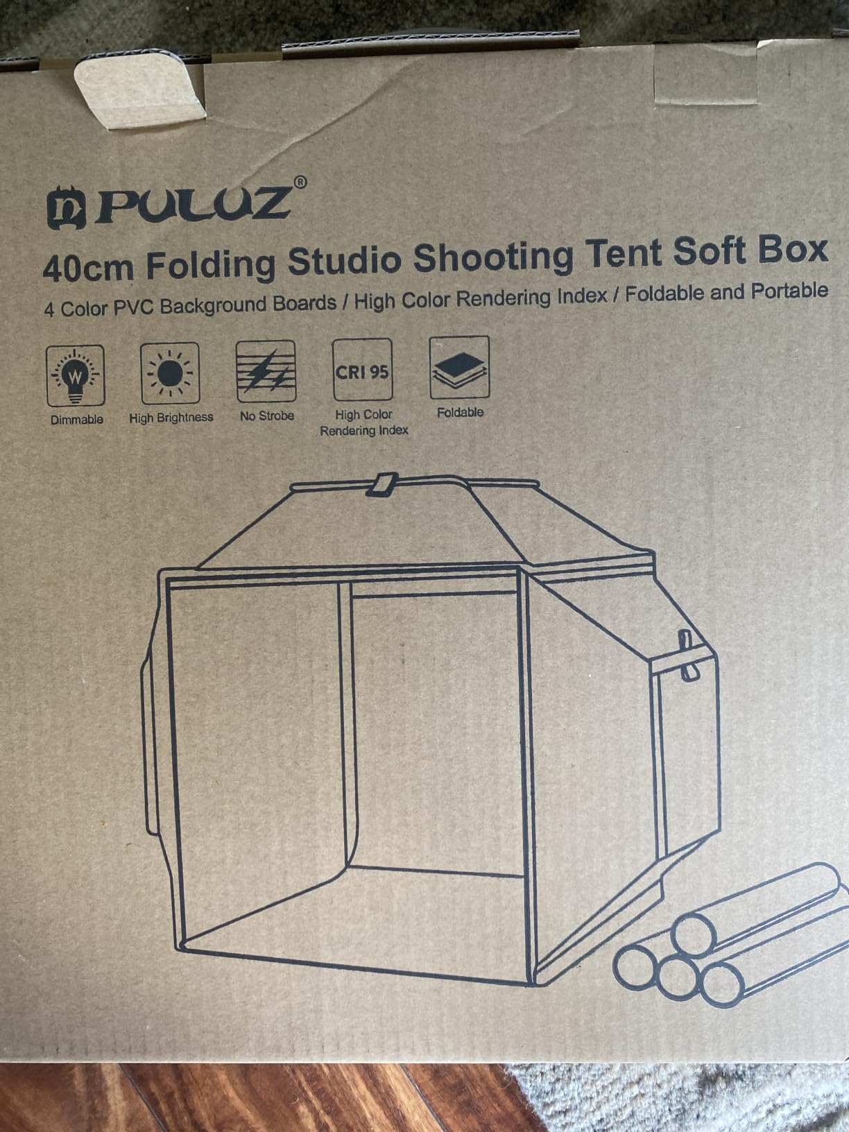 PULUZ Upgraded 16x16 inch Photo Light Box, 480 LEDs Photo Studio Tent Soft Box, CRI 95+ Dimmable Shooting Box with 4 Backdrops for Product Photography customer photo 2