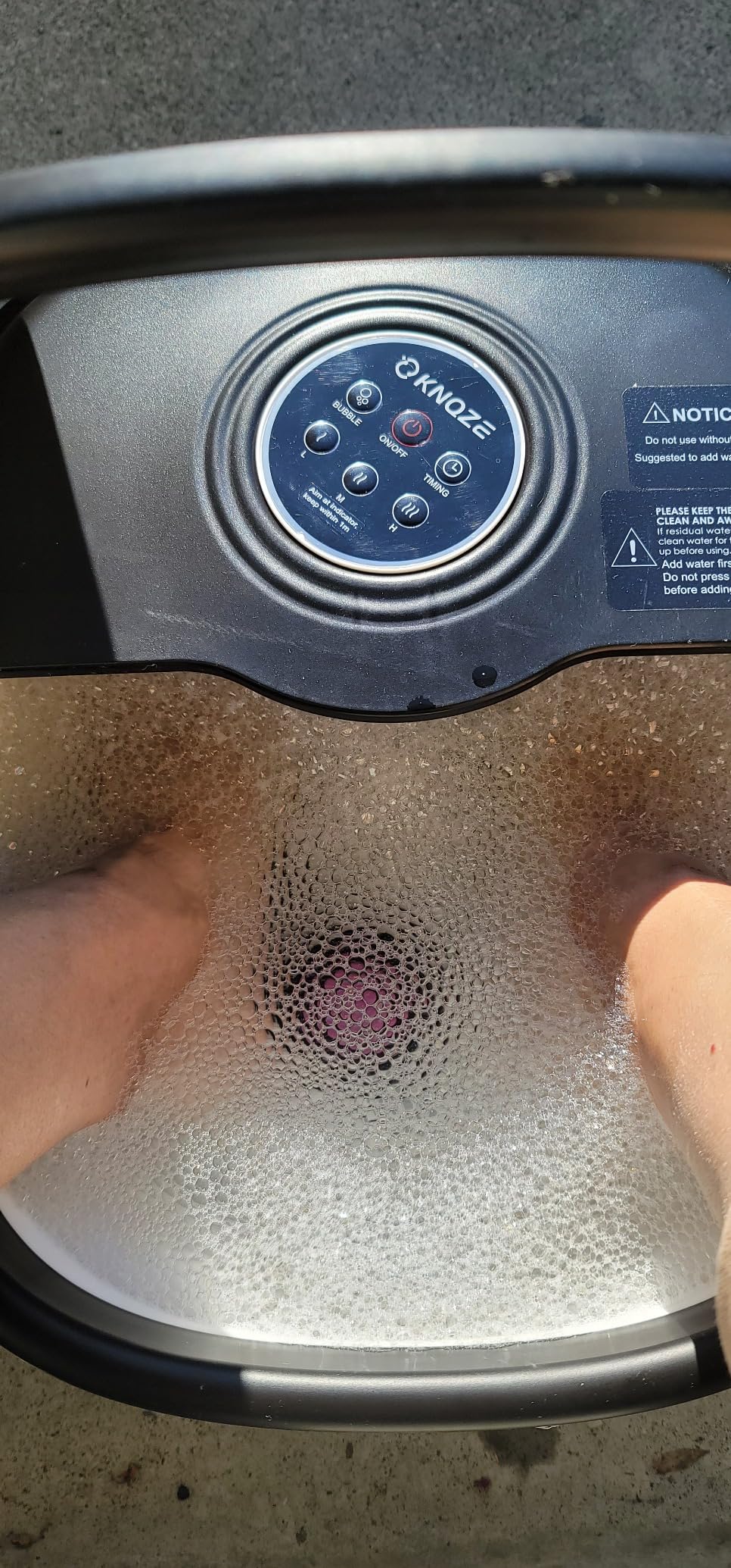 KNQZE Collapsible Foot Spa Bath with Heat & Bubble, Foot Soaking Tub with Timer and Red Light, 16 Rollers & Pumice Stone, Warm Water Foot Bath customer photo 2