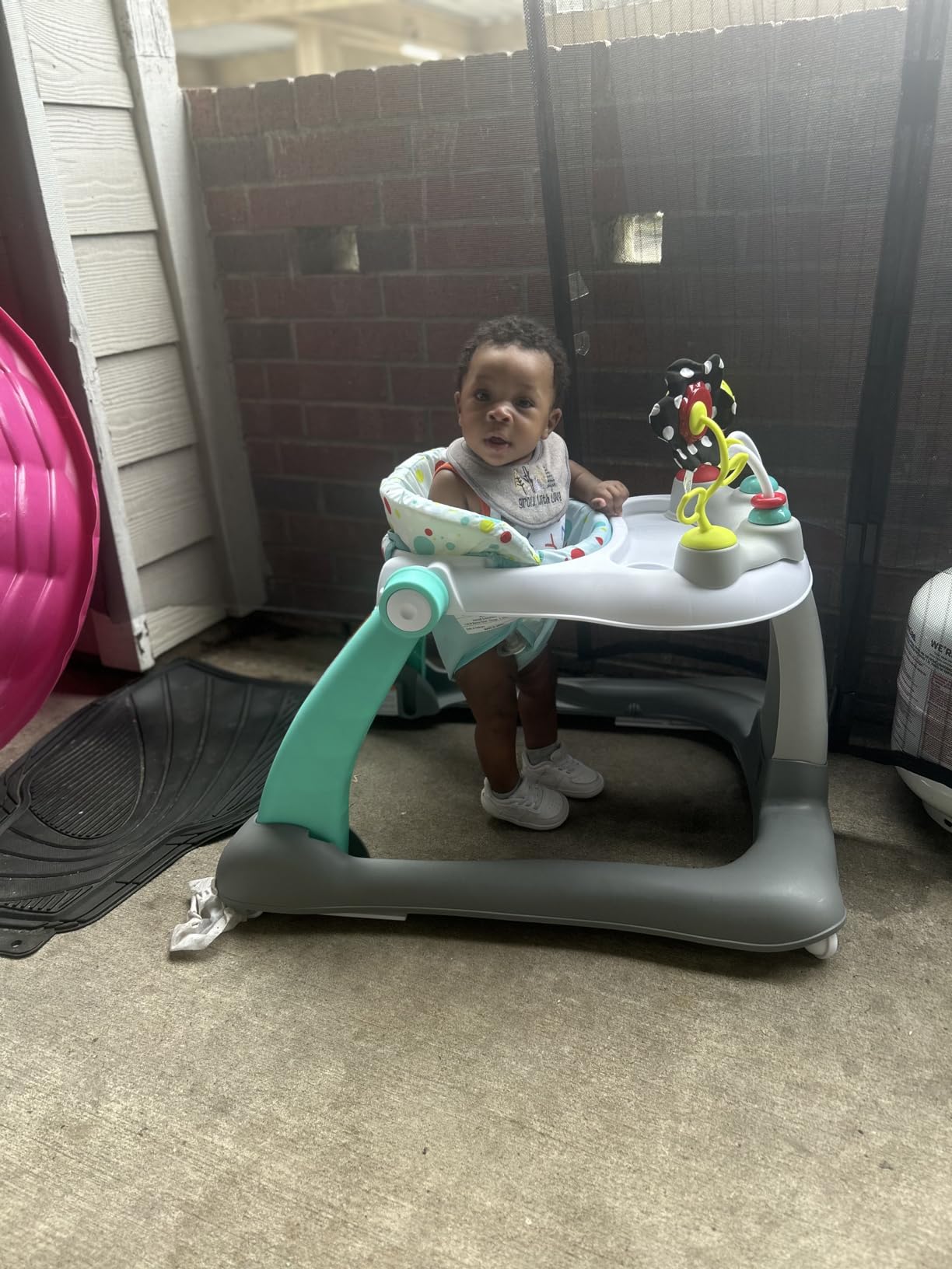 Kolcraft Tiny Steps 2 in 1 Foldable Infant and Baby Walker with Wheels, Seated or Walk Behind Activity Center, Entertaining Developmental Activities for Boys and Girls, Wide Base Sturdy Frame customer photo 1