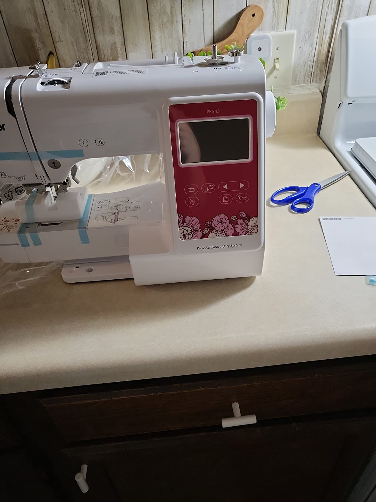 Brother PE545 Wireless Embroidery Machine 4x4 Hoop LCD, 135 Built-in Designs, 3.7