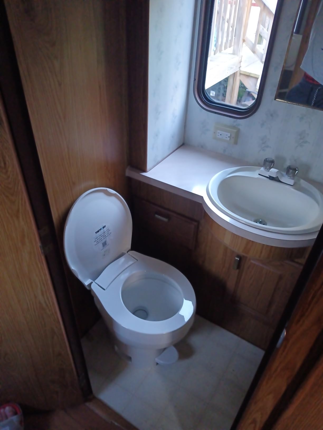 Thetford Aqua-Magic VI High Profile, White | Space-saving design, easy installation, foot flush, Residential sized SloClose seat, deepest toilet bowl available for RVs customer photo 1