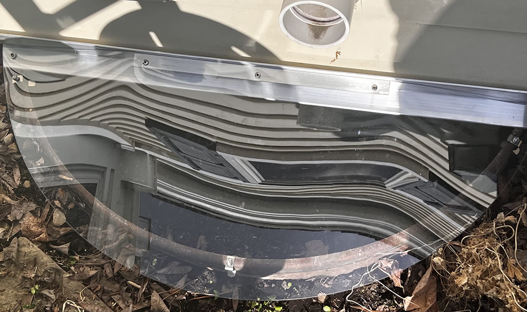 Clear Polycarbonate Window Well Cover Sloped Semi-Circle 39