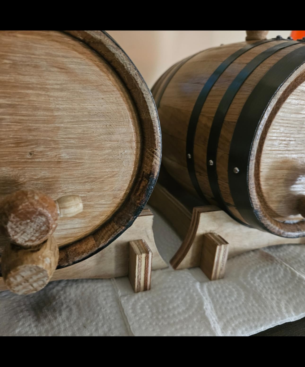 1 Gallon Oak Aging Barrel, 5 Liter Wooden Whiskey Barrel with Stand | Charred American Oak Home Liquor Aging Kit with Bung & Spigot, Whiskey Gift for Bourbon, Cocktails, Rum, Tequila & Wine customer photo 2