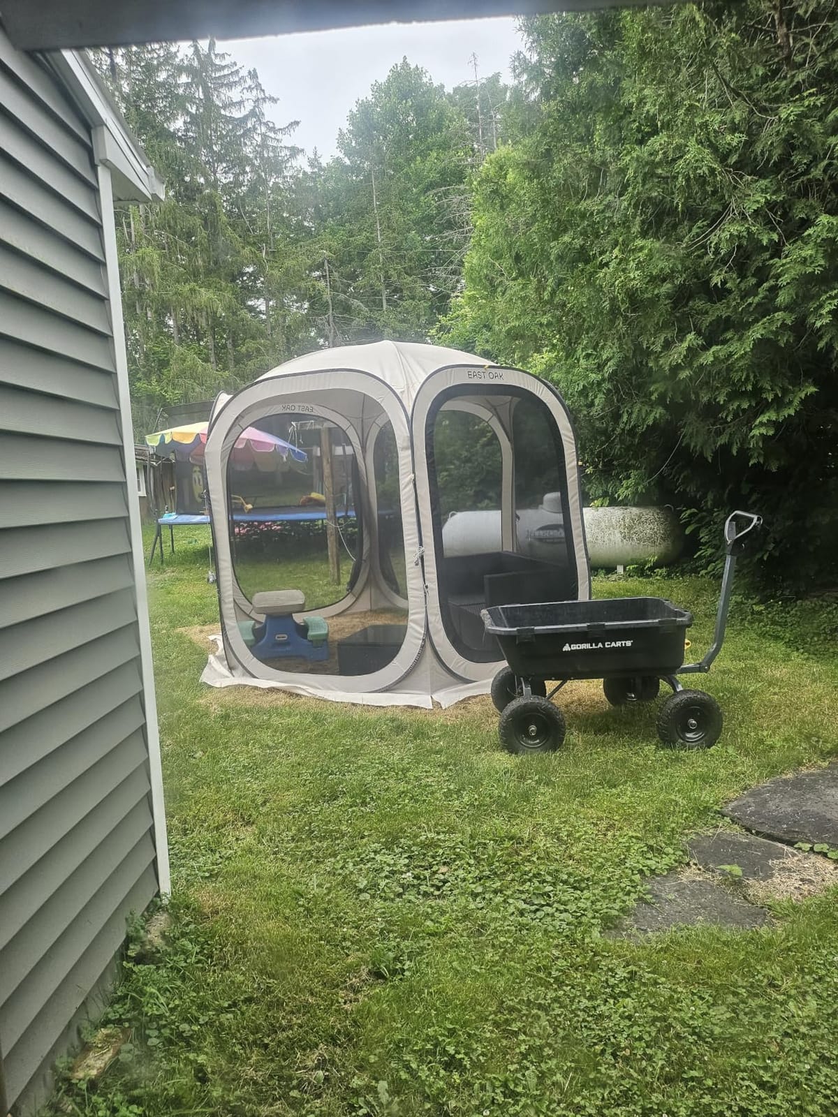 East Oak Screen House Tent Pop-Up, Portable Screen Room Canopy Instant Screen Tent 12 x 12 FT with Carry Bag for Patio, Backyard, Deck & Outdoor Activities, Beige customer photo 1
