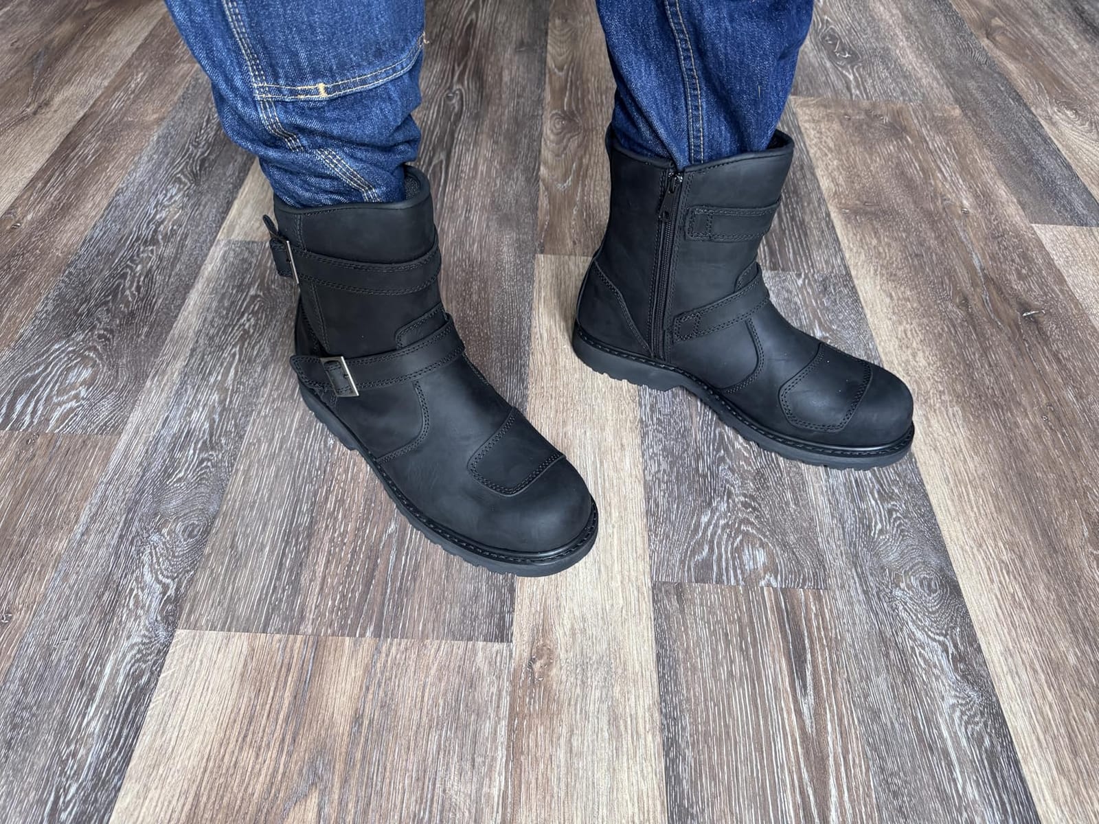 ILM Leather Motorcycle Boots with Side Zipper M1005 customer photo 1