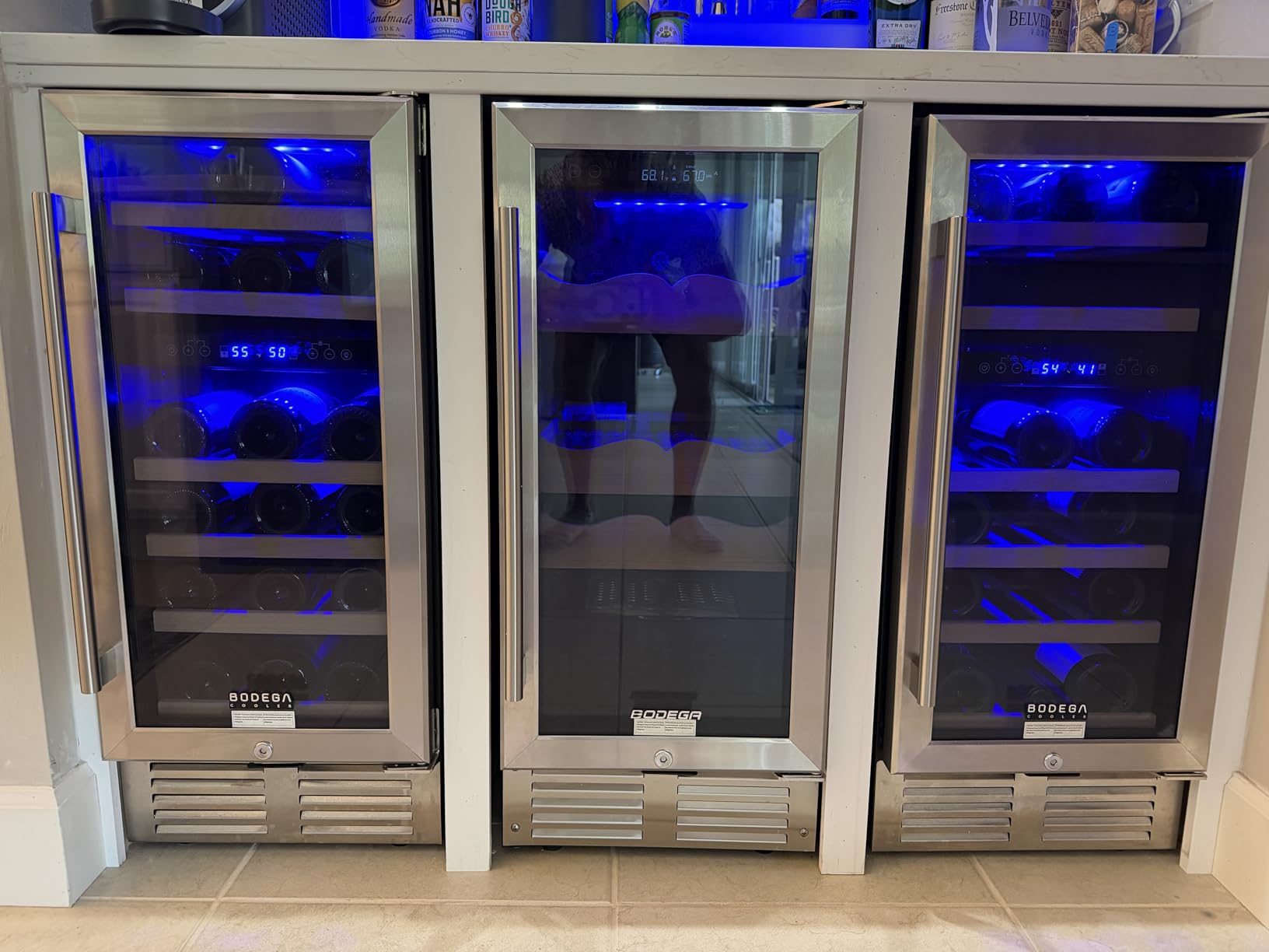 BODEGA 24 Inch Wine Cooler, 154 Bottle Large Refrigerator, Tall Freestanding Wine Fridge with Intelligent Temperature Memory & Humidity Control, Upgraded Quiet Compressor for Bedroom, Bar and Kitchen customer photo 1