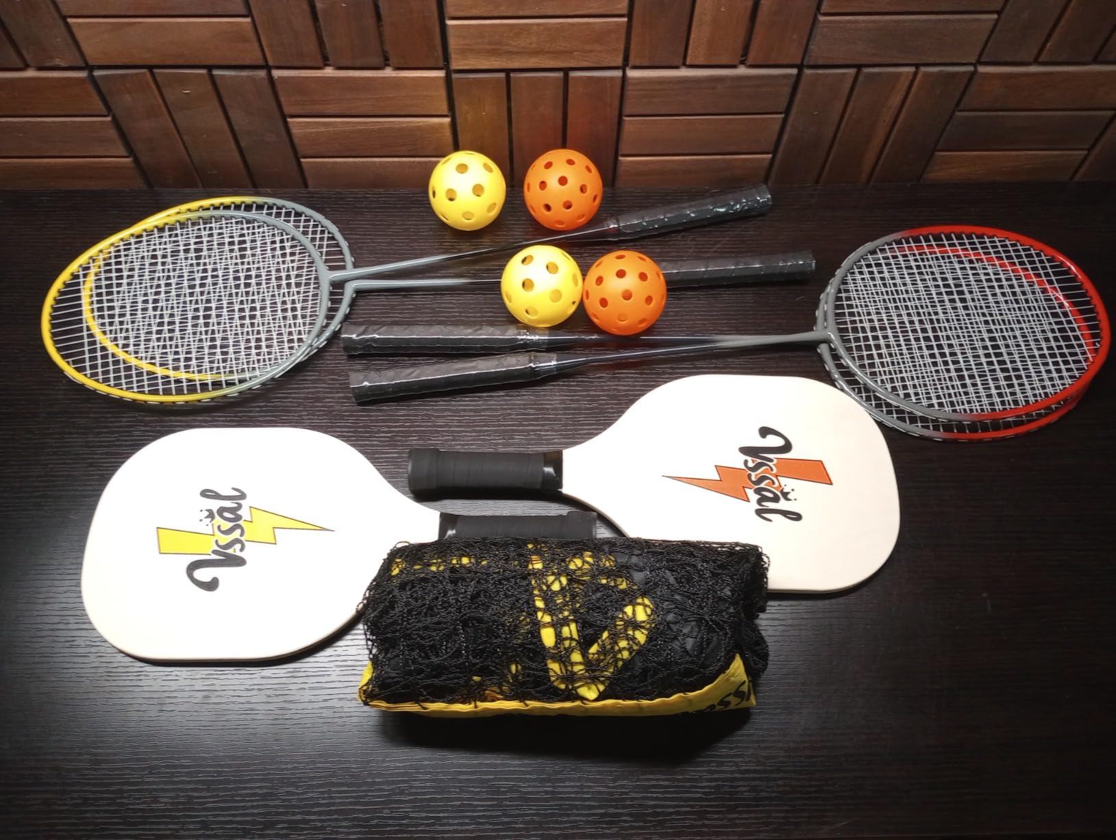 3-in-1 Portable Badminton Volleyball Pickleball Net Set for Backyards | Adjustable Height 34